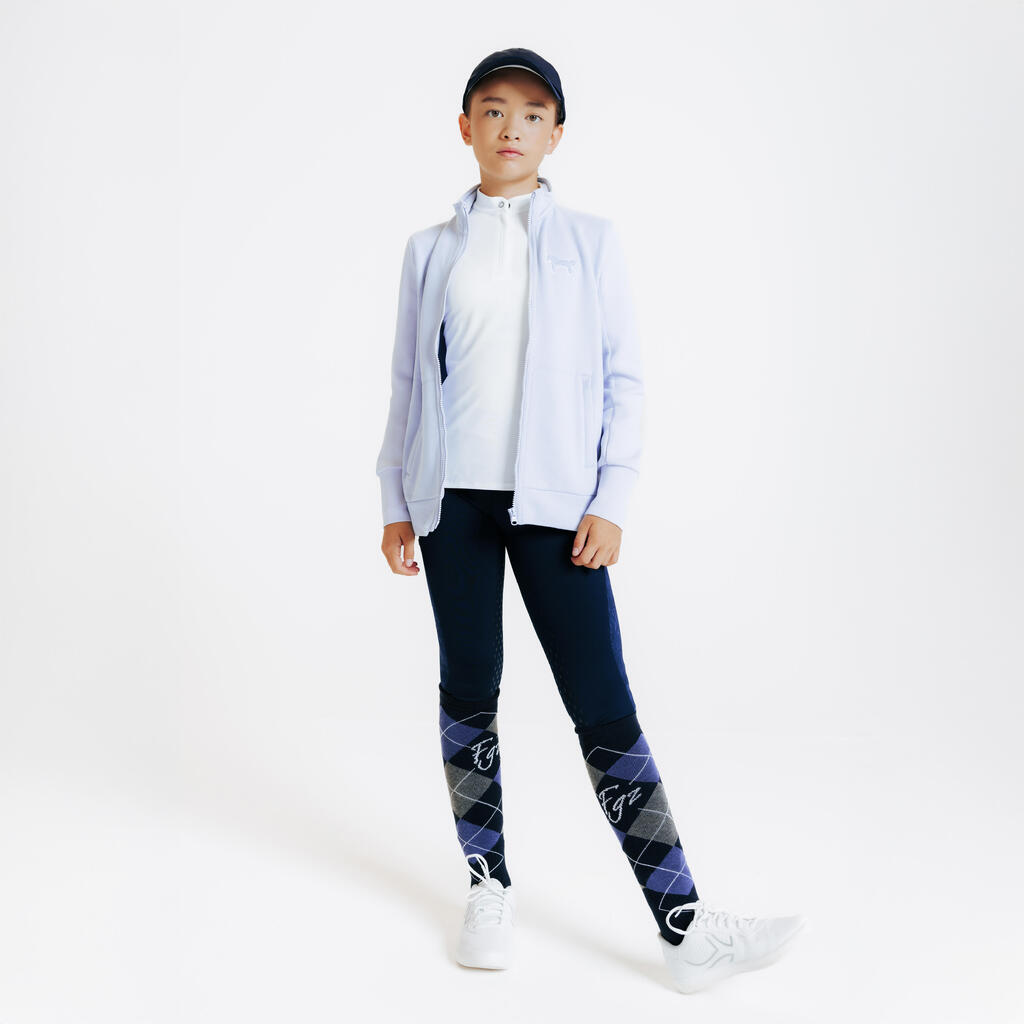 Reit-Sweatjacke 500 Kinder lila