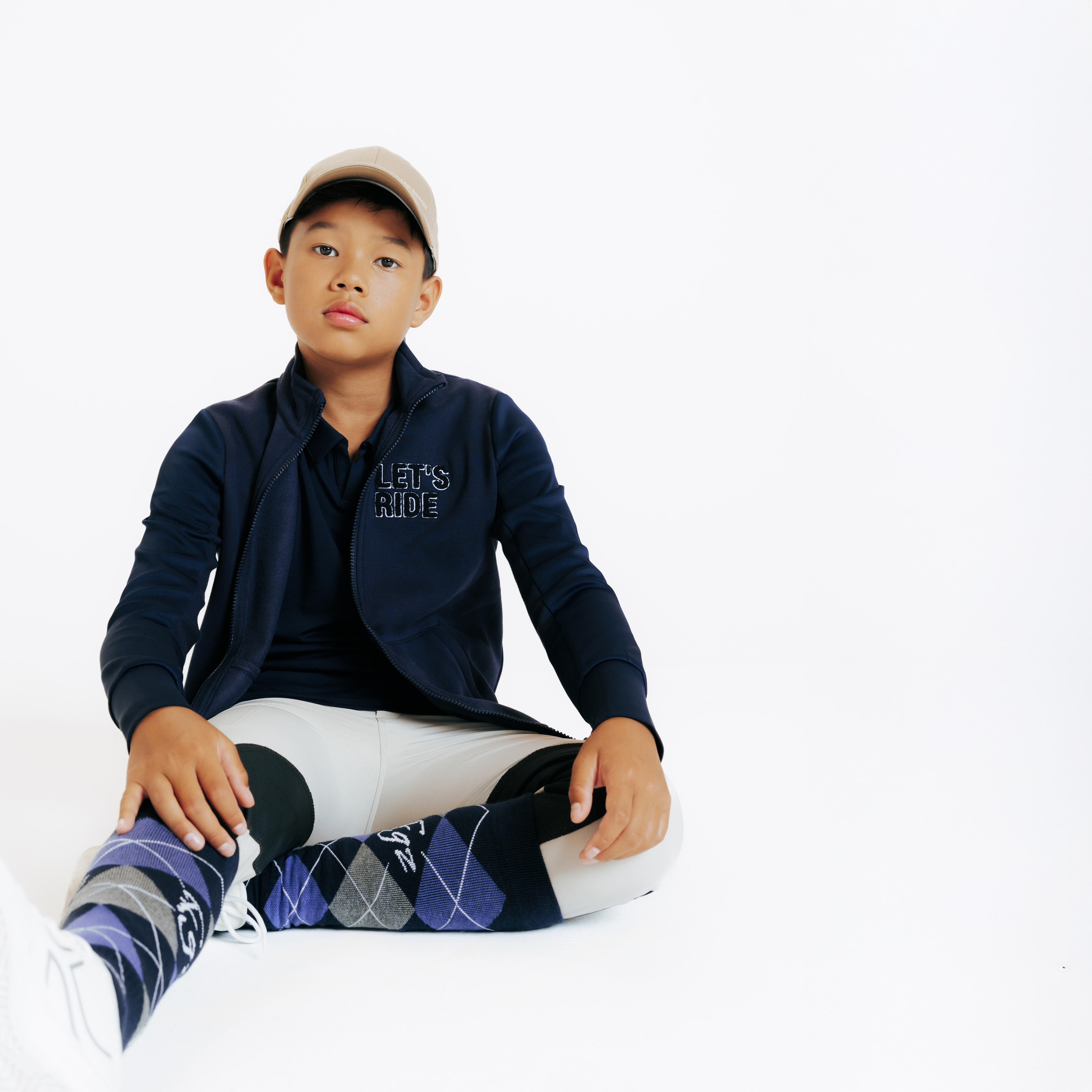 Chandail zippé d'équitation enfant - 500 - FOUGANZA