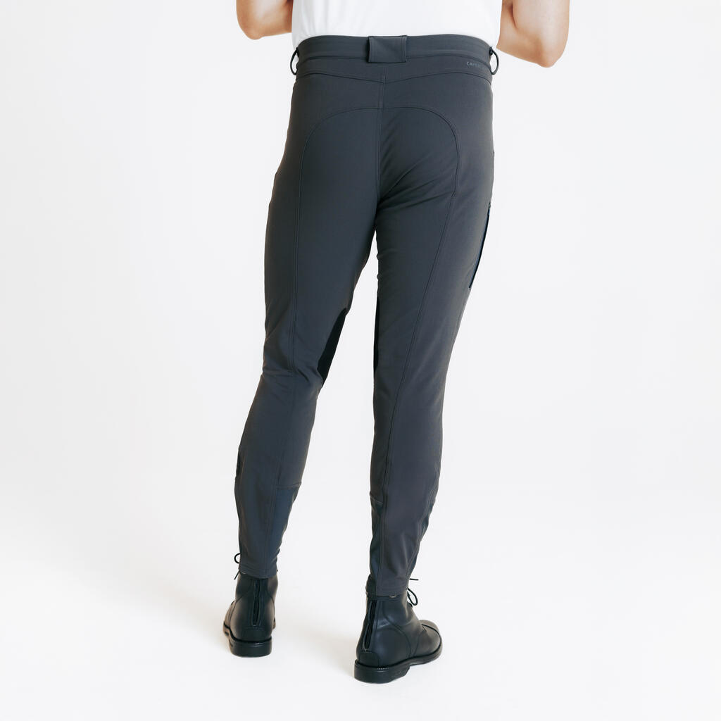 PANTALONE ZA JAHANJE 500 MUŠKE - TAMNOSIVE