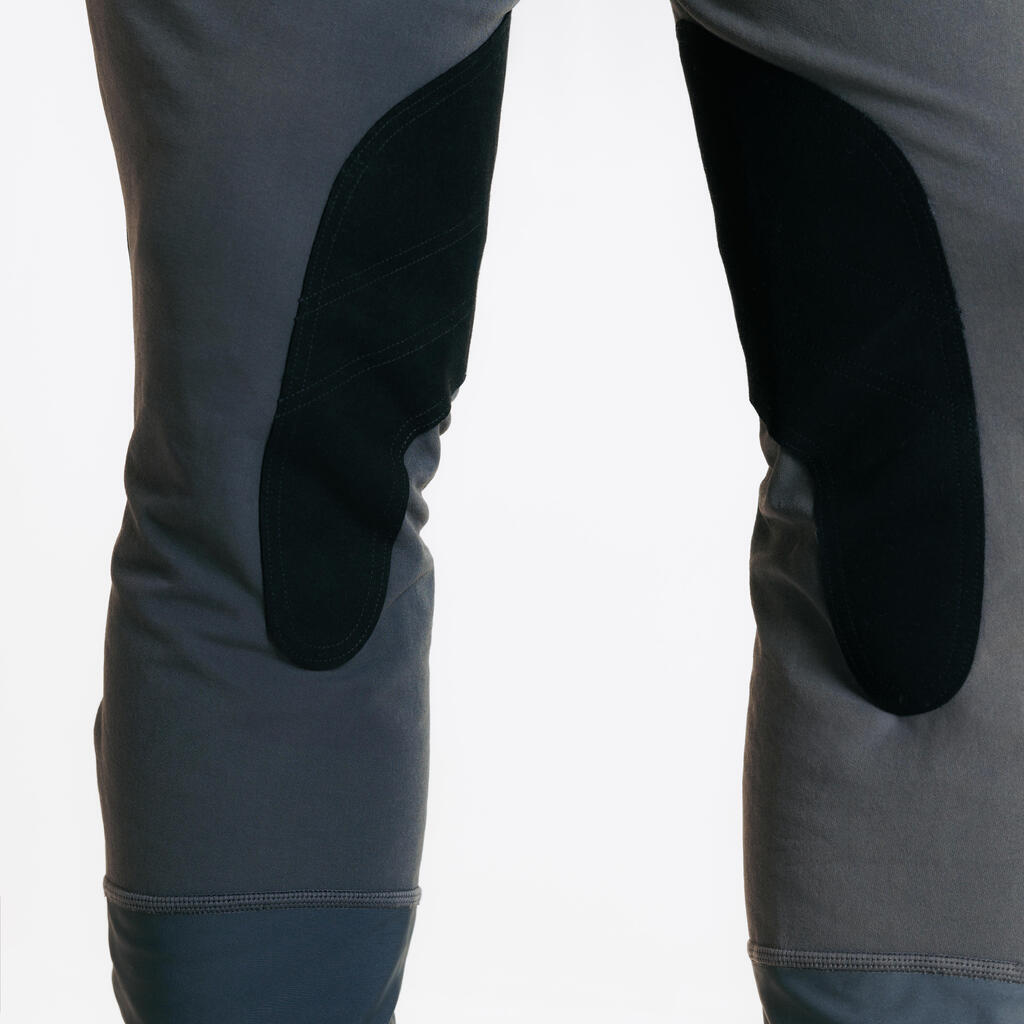 PANTALONE ZA JAHANJE 500 MUŠKE - TAMNOSIVE