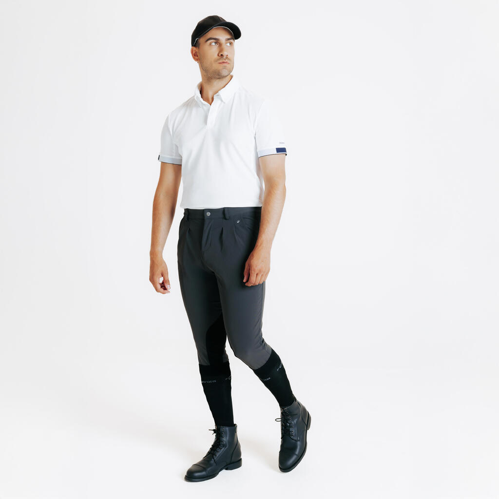 PANTALONE ZA JAHANJE 500 MUŠKE - TAMNOSIVE