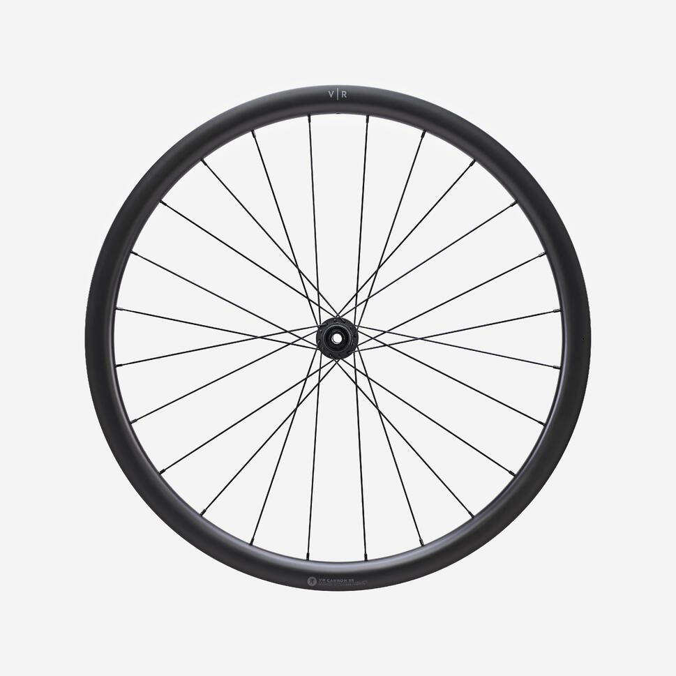 Para kół do roweru Van Rysel VR 35 karbonowe TLR do tarczy, kompatybi SHIMANO HG