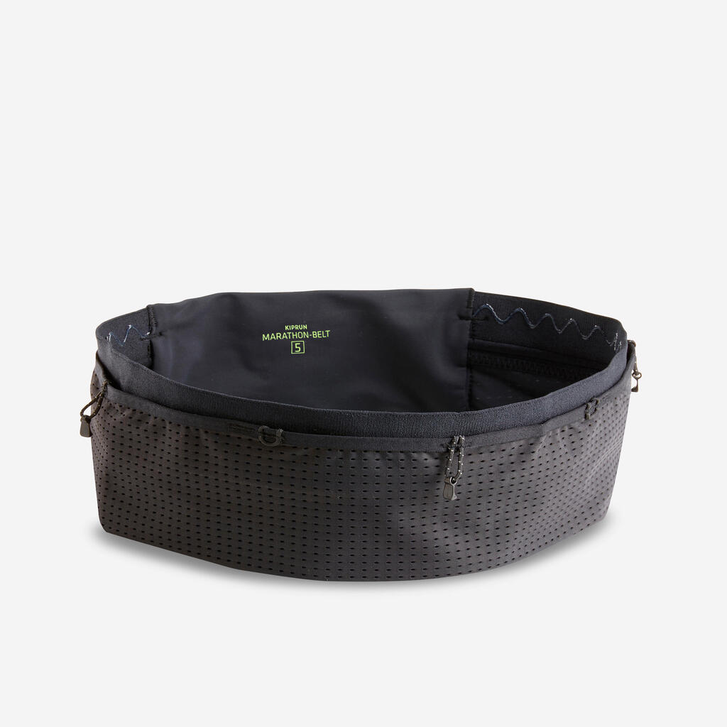 HYDRATION FLASK-CARRYING RUNNING BELT - BLACK
