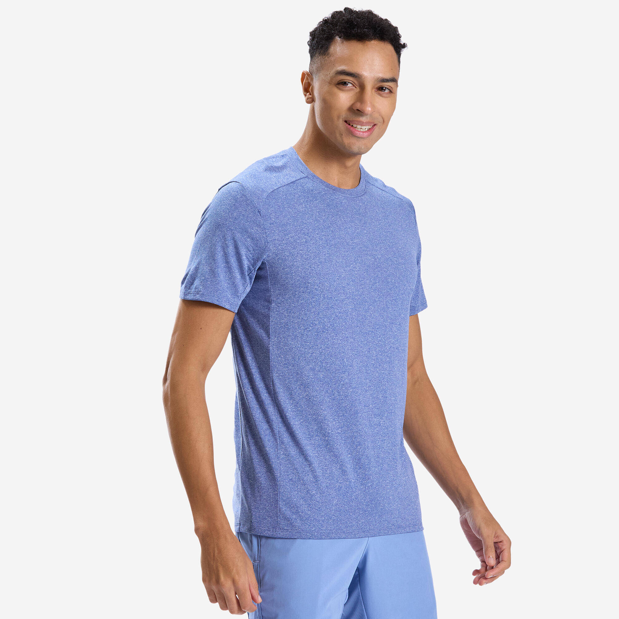 Refurbished Men Breathable Crew Neck T-Shirt Blue - Condition A -  1
