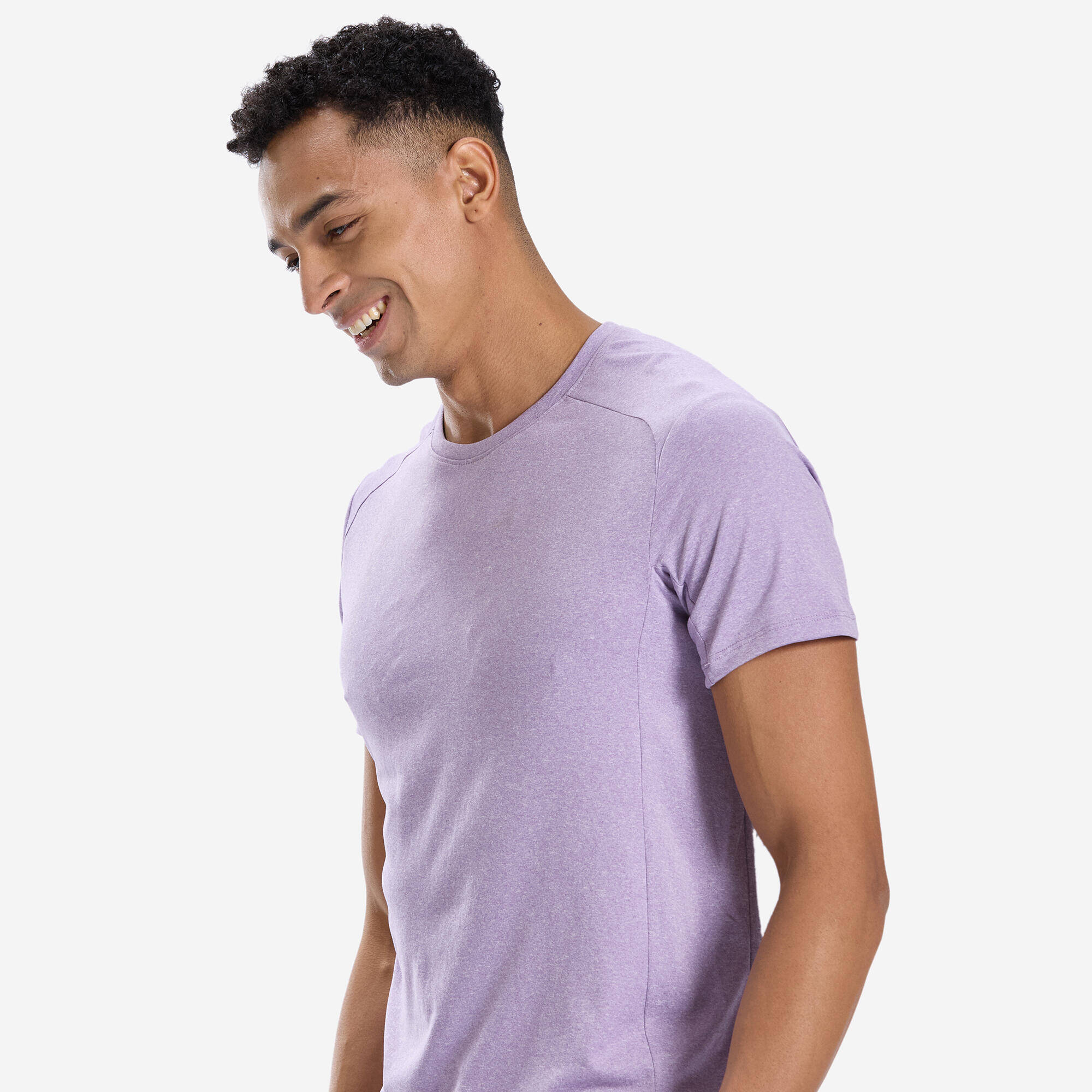 Refurbished Men Breathable Crew Neck T-Shirt Purple - Condition A -  3