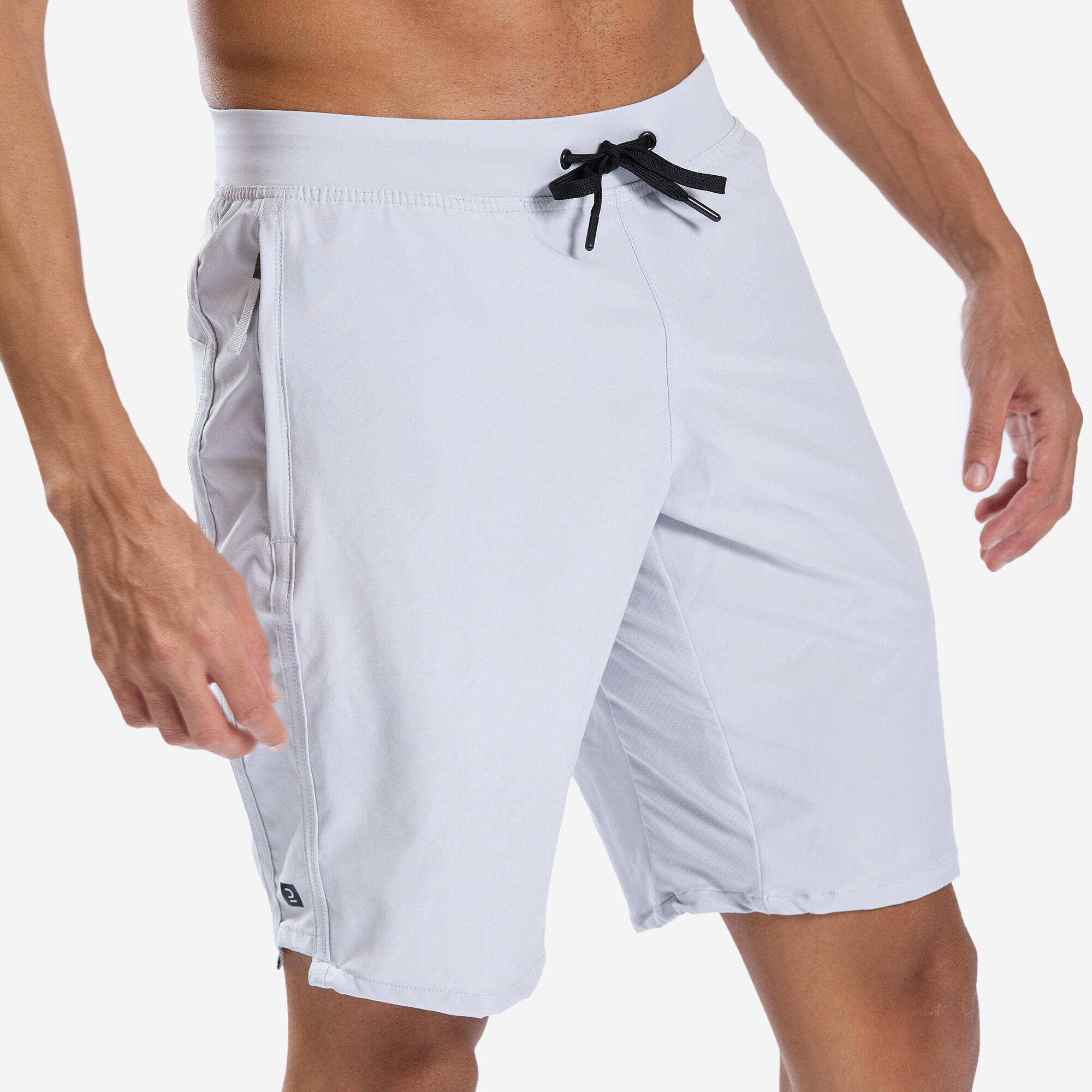 Men Fitness Cardio Training Shorts, Quick Dry, Regular Fit, 500 - Grey