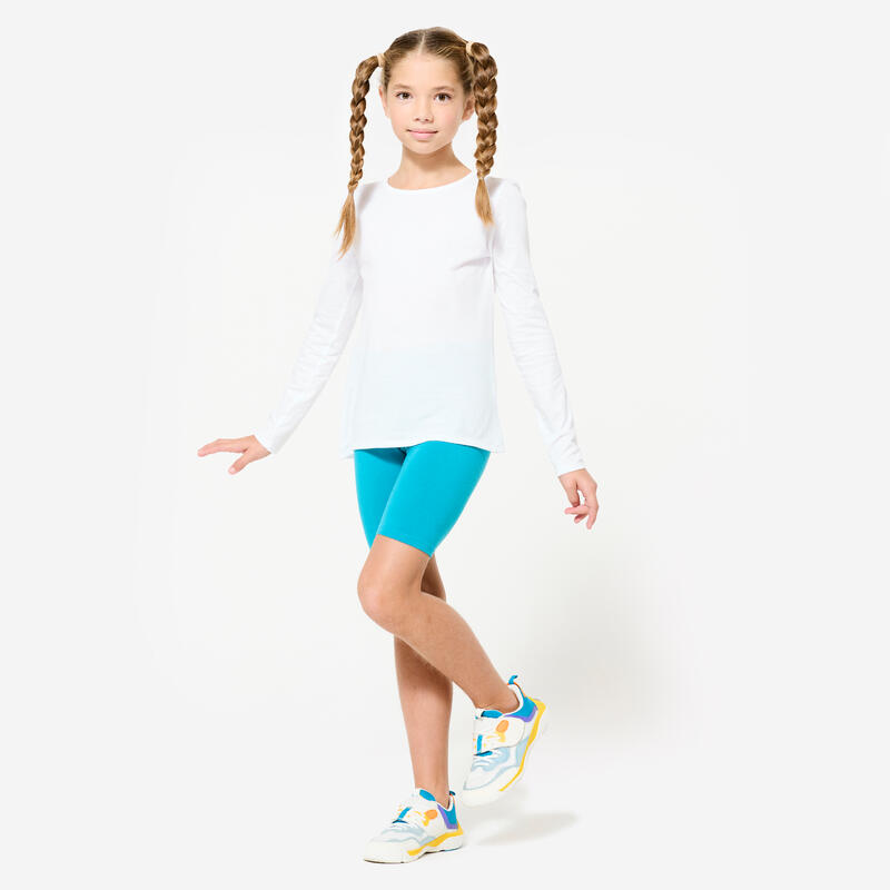 Basic shirt met lange mouwen voor kinderen katoen wit