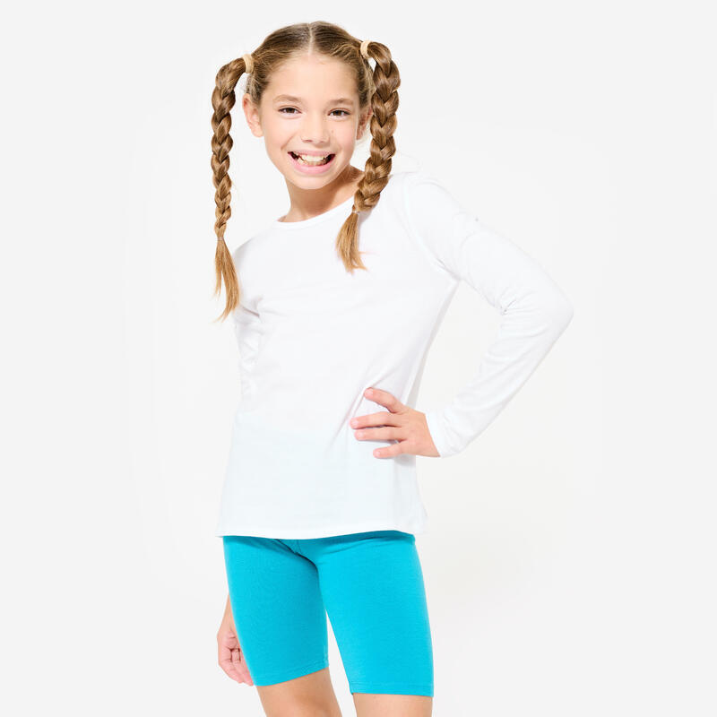 Basic shirt met lange mouwen voor kinderen katoen wit