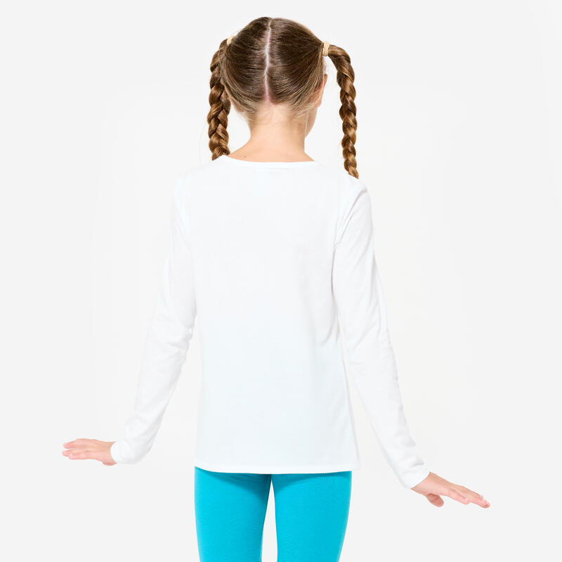 Basic shirt met lange mouwen voor kinderen katoen wit