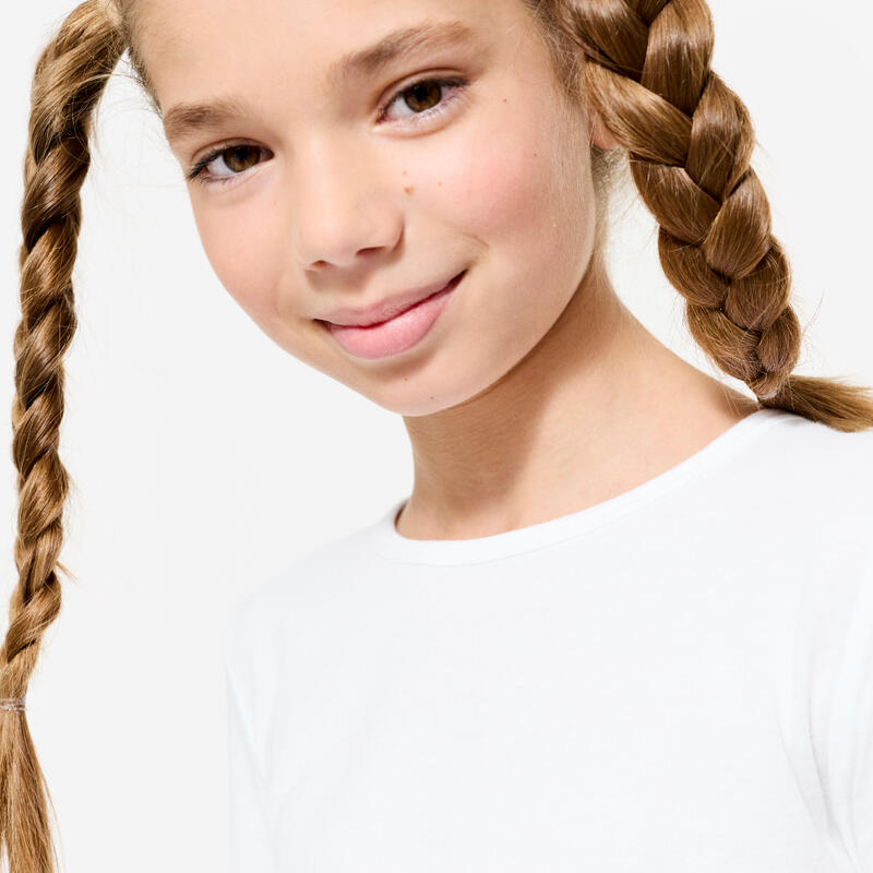 Basic shirt met lange mouwen voor kinderen katoen wit