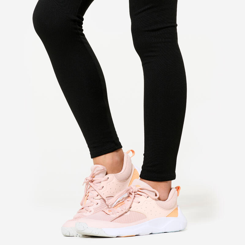 Leggings de Educação Física Quentes Respiráveis Menina, Preto