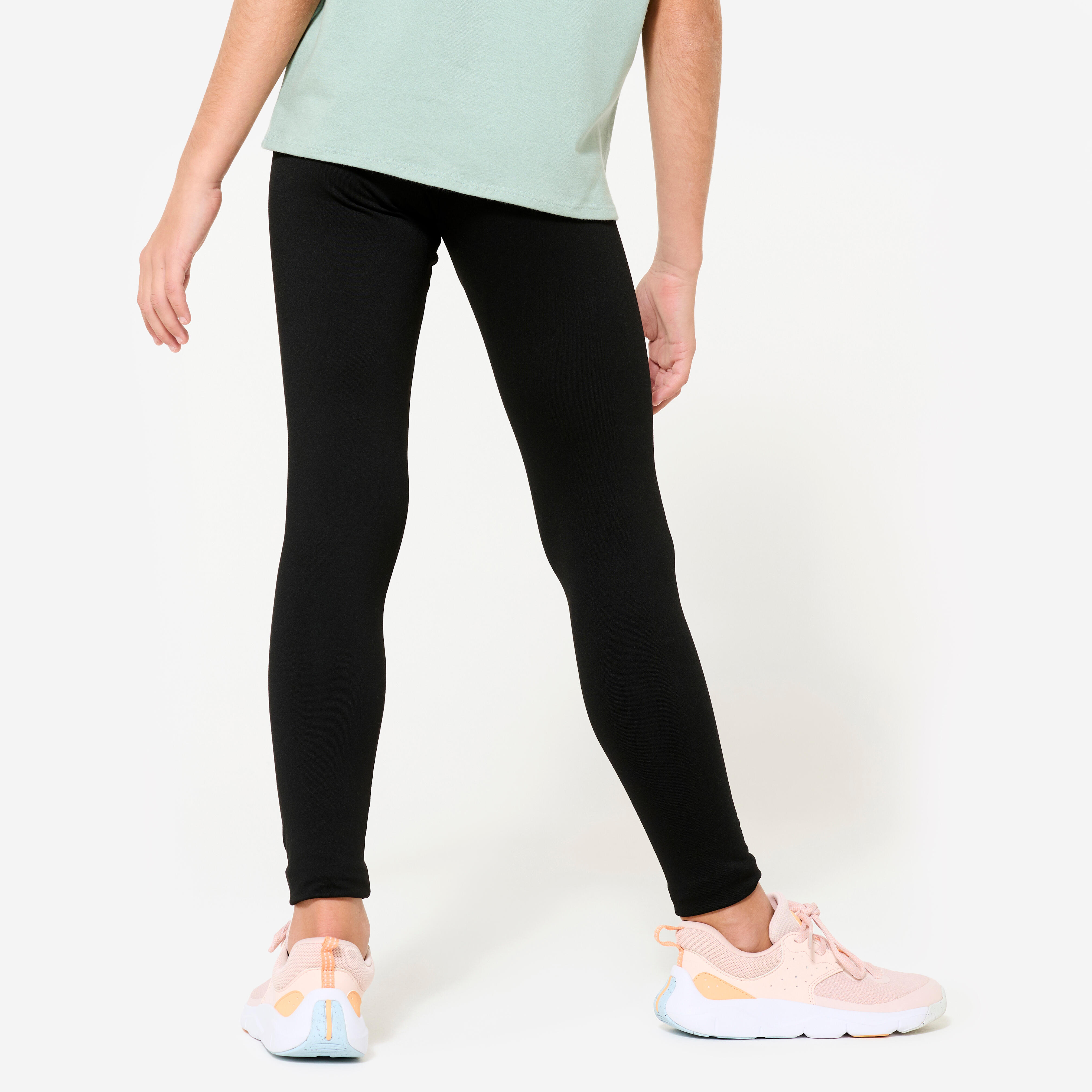 Girls' Warm Breathable Synthetic Gym Leggings - DOMYOS