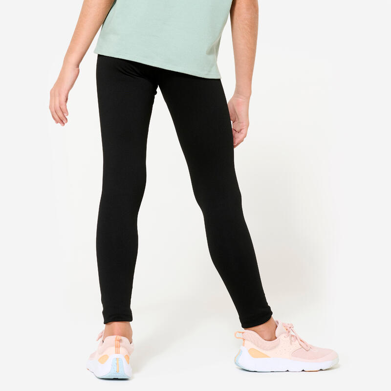 Leggings de Educação Física Quentes Respiráveis Menina, Preto