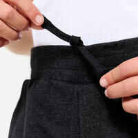 Kids' Unisex Straight-Cut Cotton French Terry Jogging Bottoms 100 Dark Grey Marl