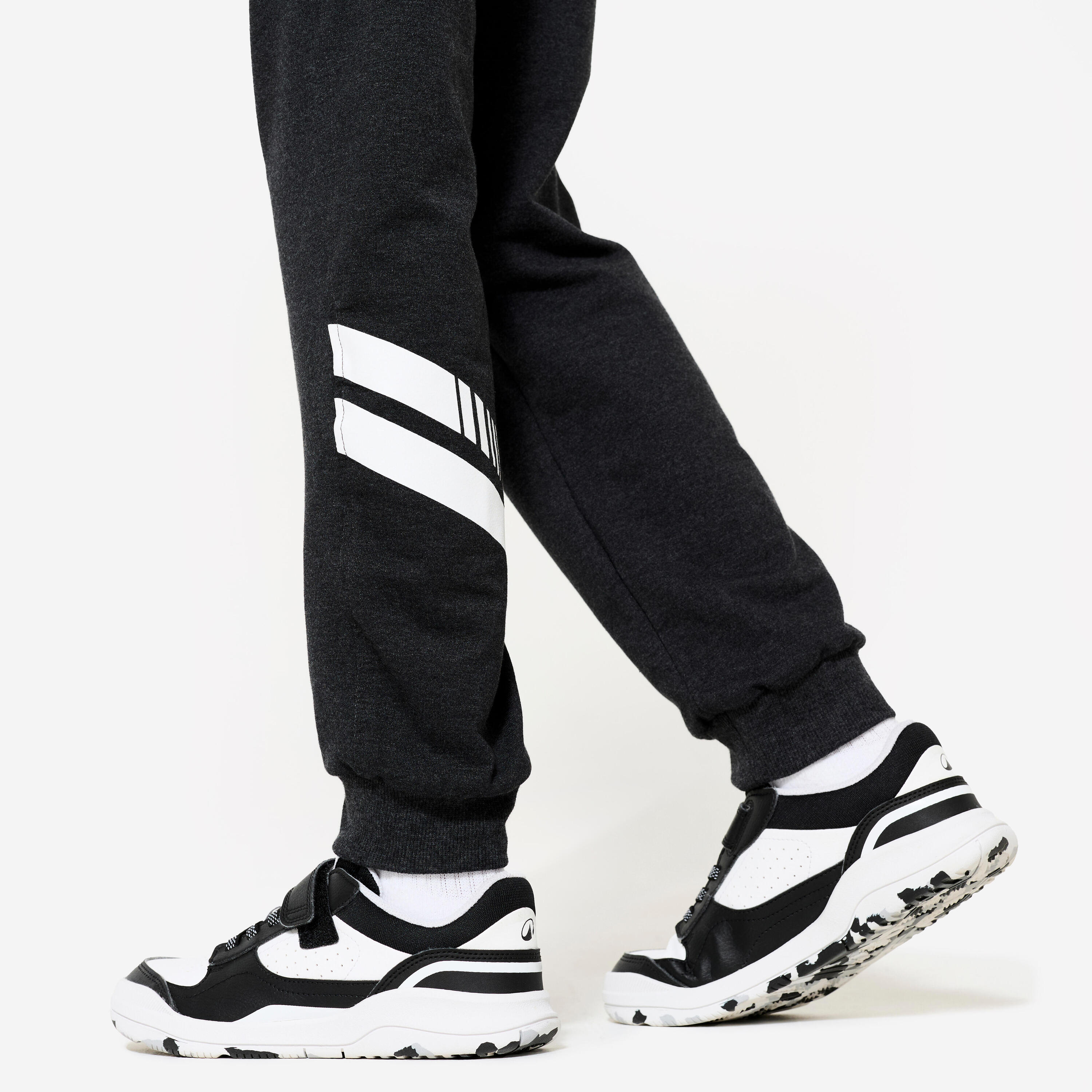 Joggingbroek voor kinderen 100 katoen uniseks donkergrijs 6/6