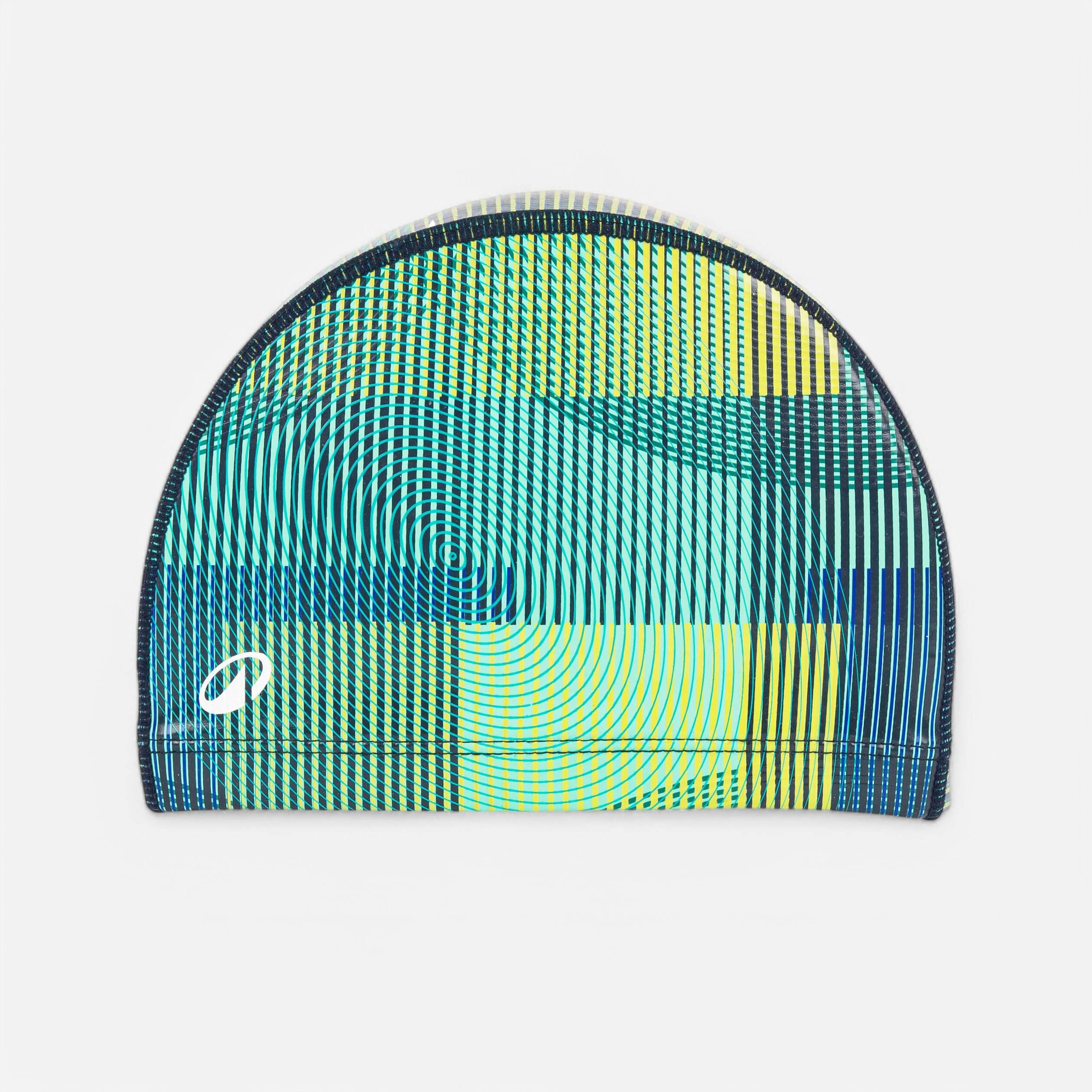 Coated Fabric Swim Cap M Quick-Dry & Stretchable Anoi Blue Green