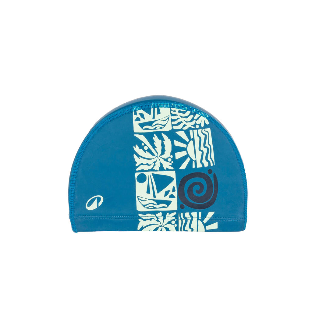 Bonnet de bain tissu enduit taille M - atao bleu
