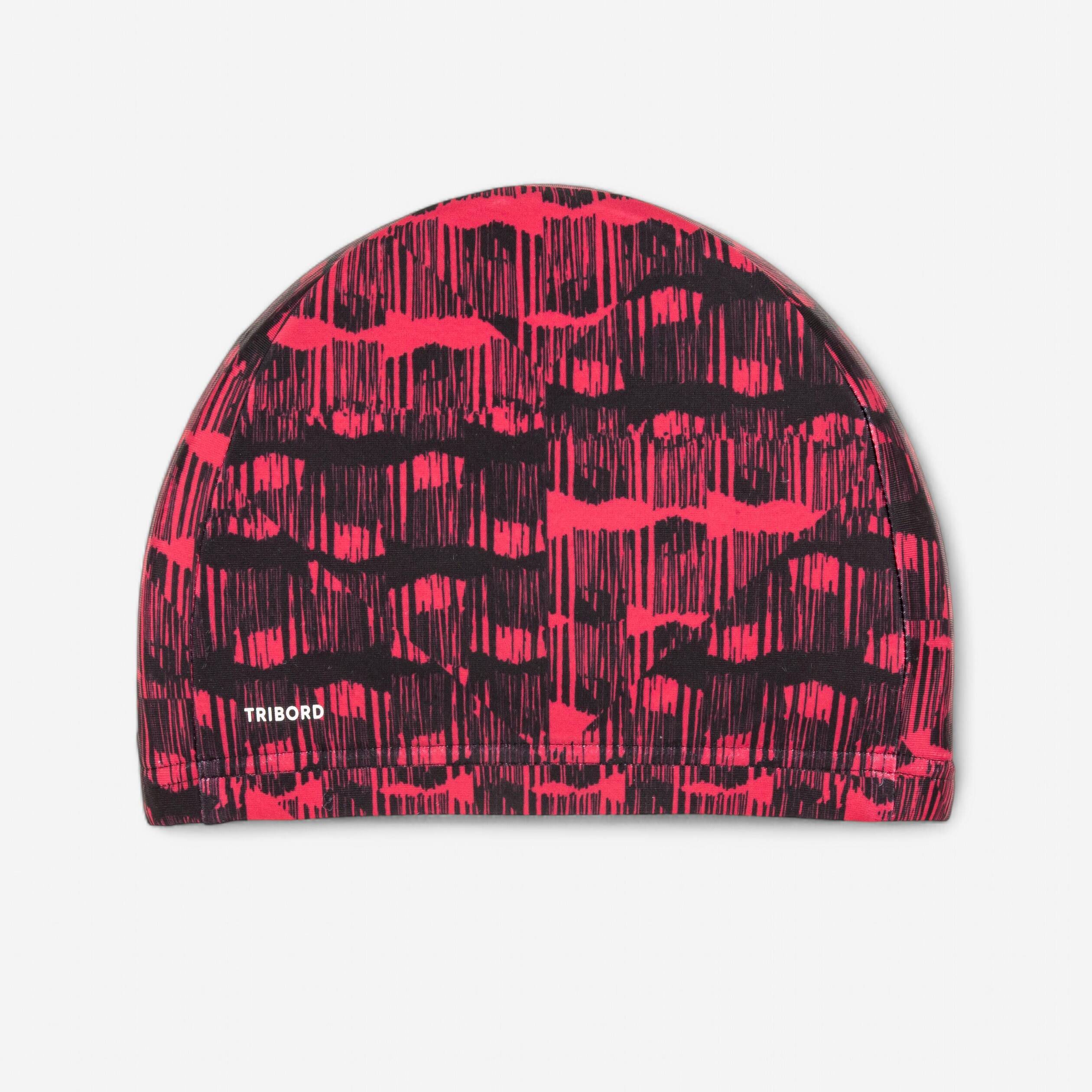 Fabric Swim Cap L Secure Fit & Stretchable Red Cray