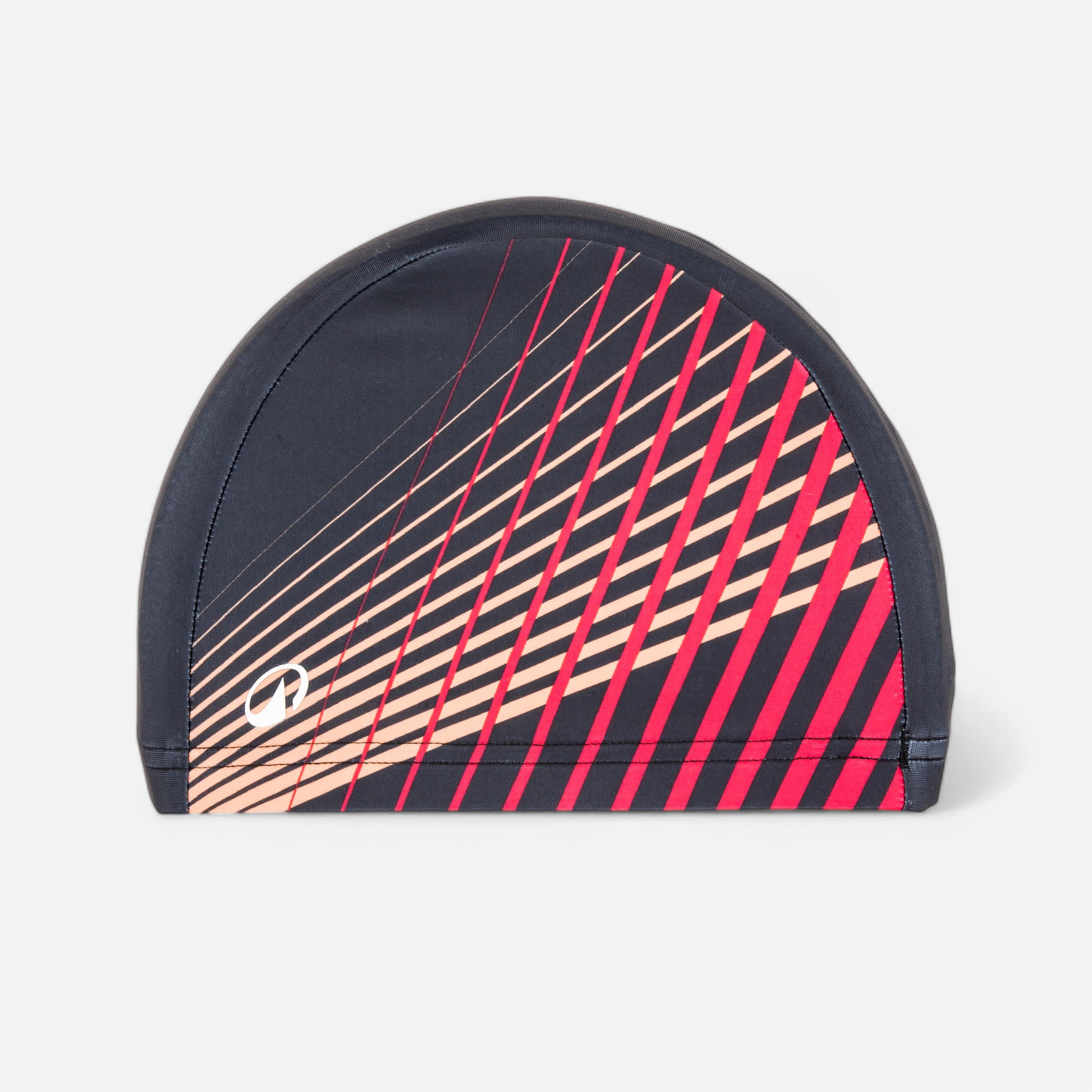 Fabric swim cap size M - tria black red