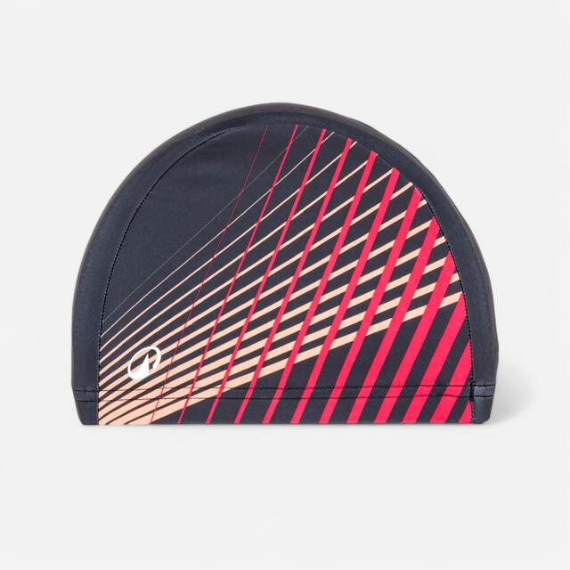 DECATHLON Gorro de natación tela negro rojo talla M