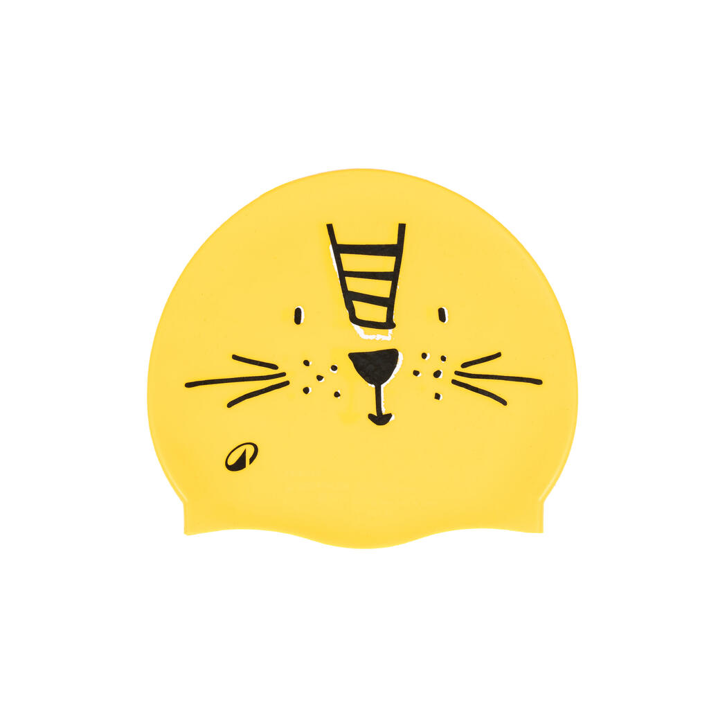 Bonnet de bain silicone - lion jaune