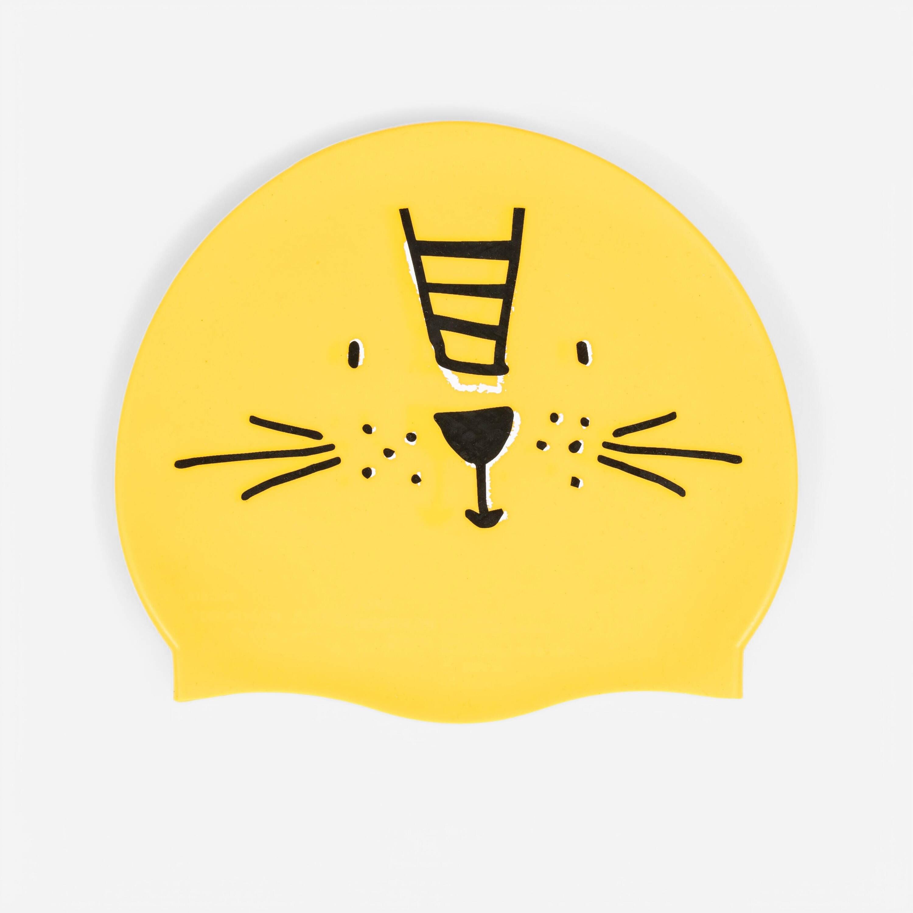 Silicone Swim Cap for Kids & Adults One Size (50-64 cm) Lion - Yellow -  1