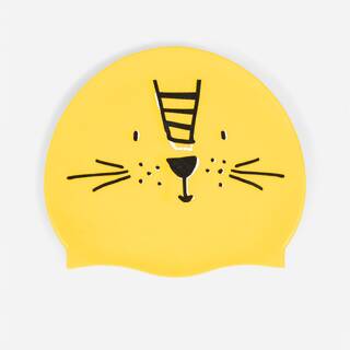 Silicone Swim Cap for Kids & Adults One Size (50-64 cm) Lion - Yellow