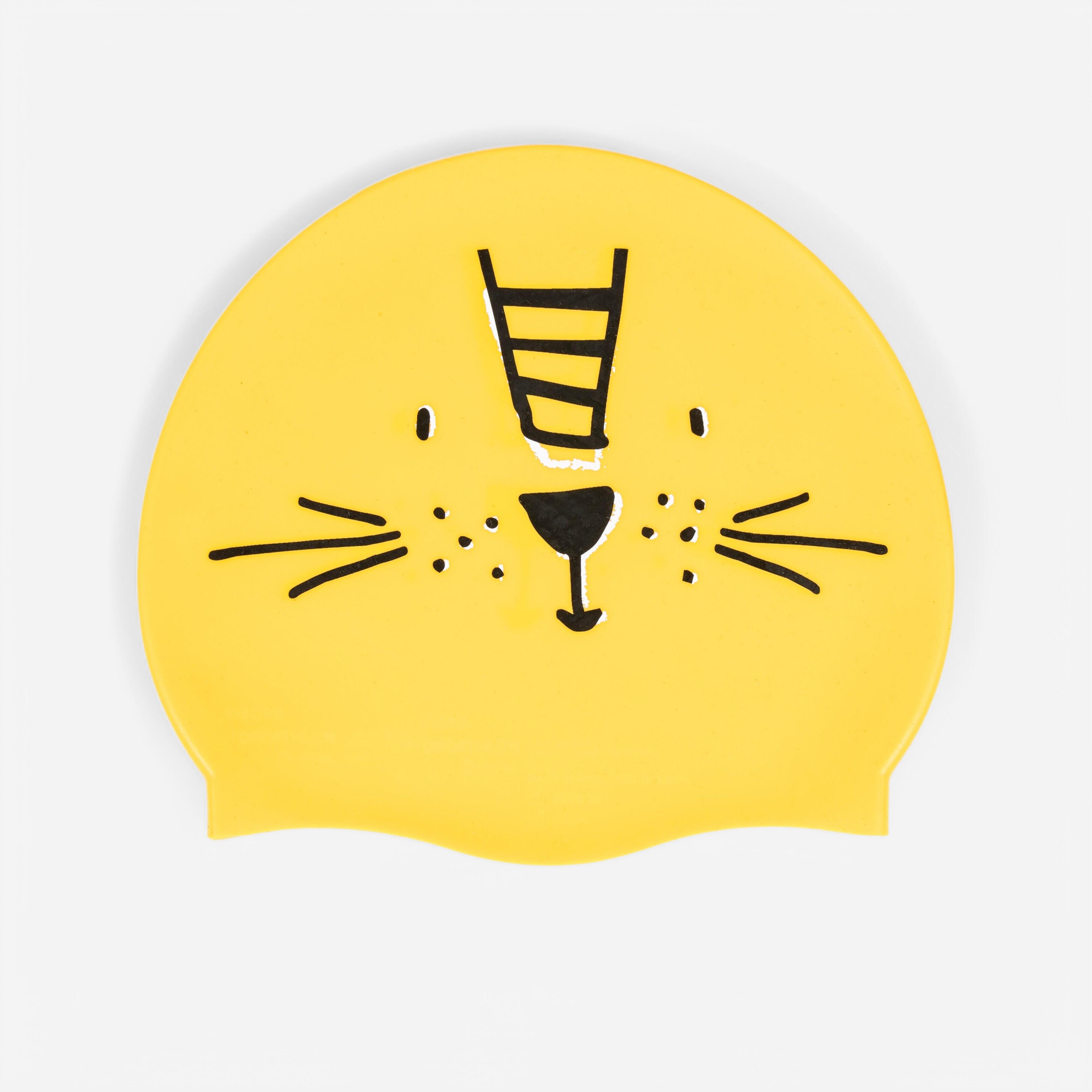 Silicone Swim Cap Fun & Comfortable Yellow Lion