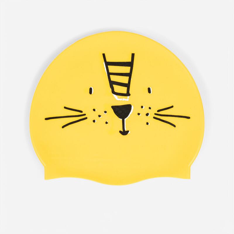 Bonnet de bain silicone - lion jaune