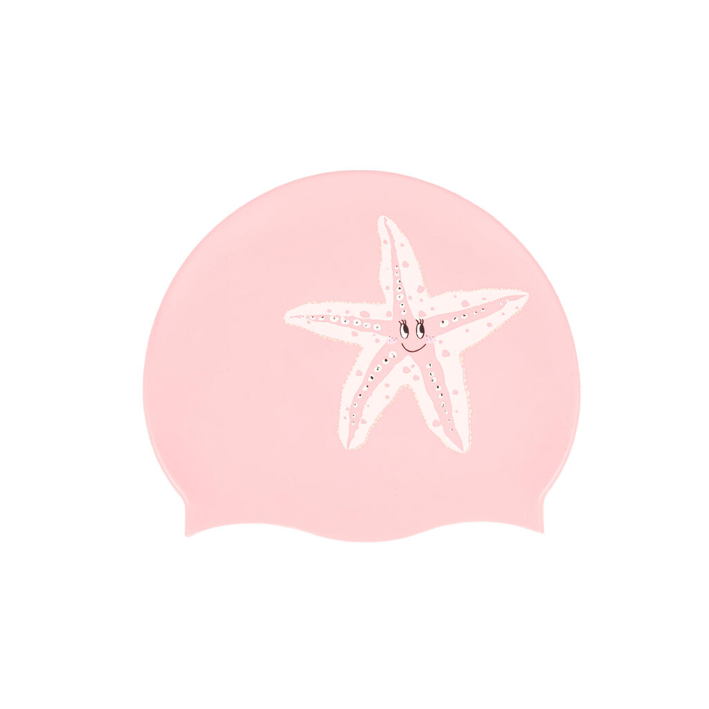 Bonnet de bain silicone - starfish rose