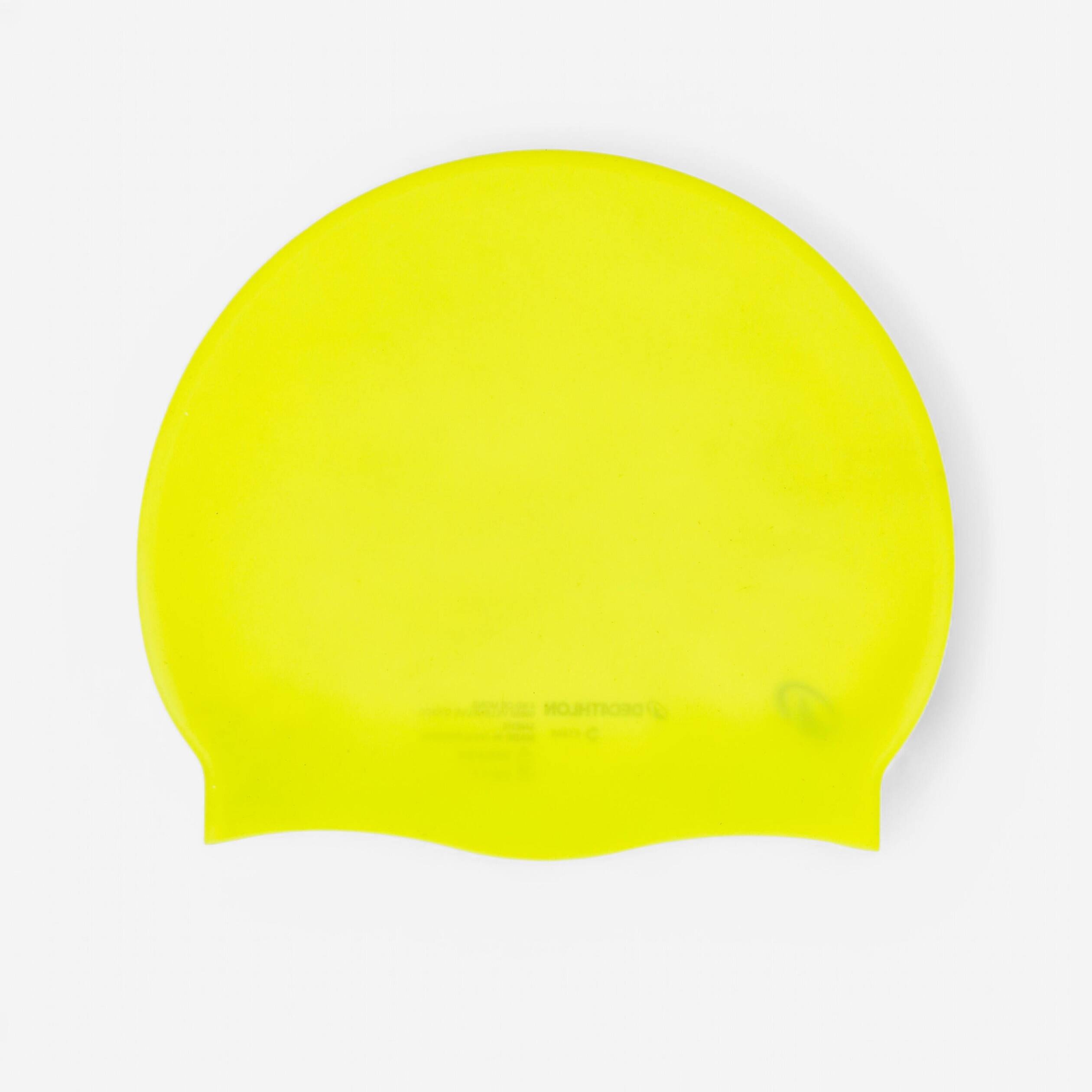 Silicone Swim Cap for Kids & Adults One Size (50-64 cm) - Yellow