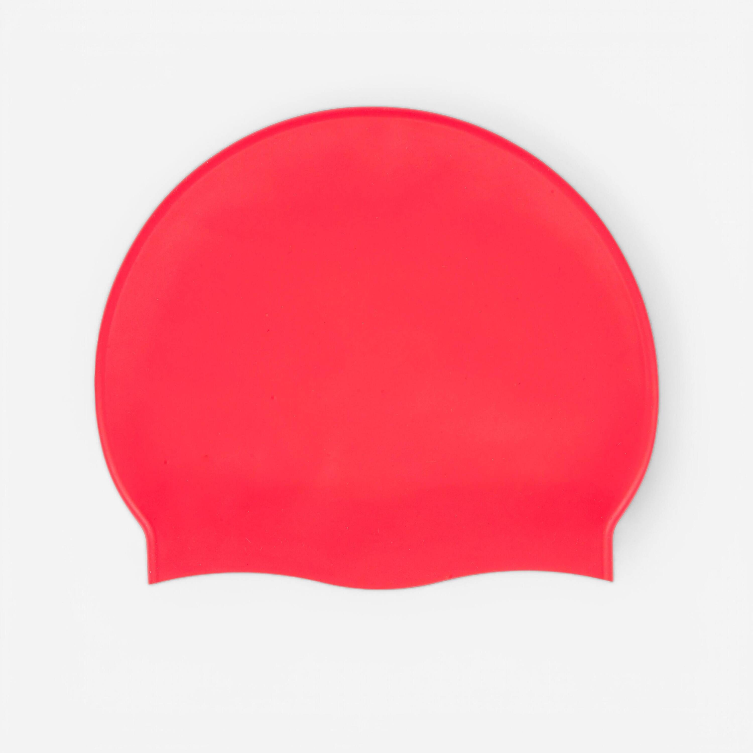 Silicone Swim Cap for Kids & Adults One Size (50-64 cm) - Red -  1