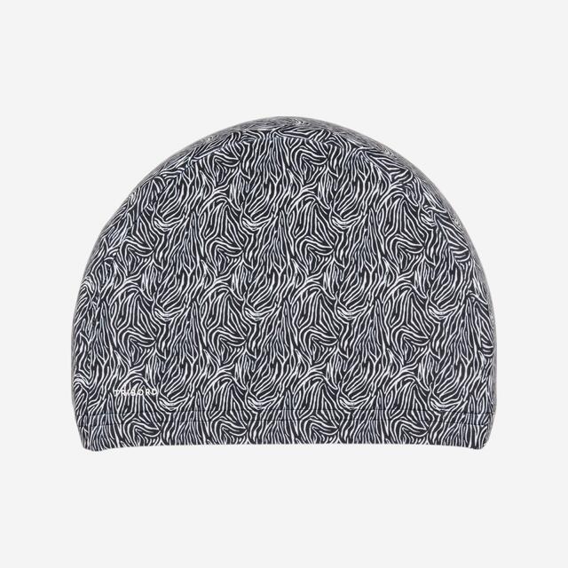 Badekappe Stoff Aufdruck Grösse M - Zebra schwarz/weiss