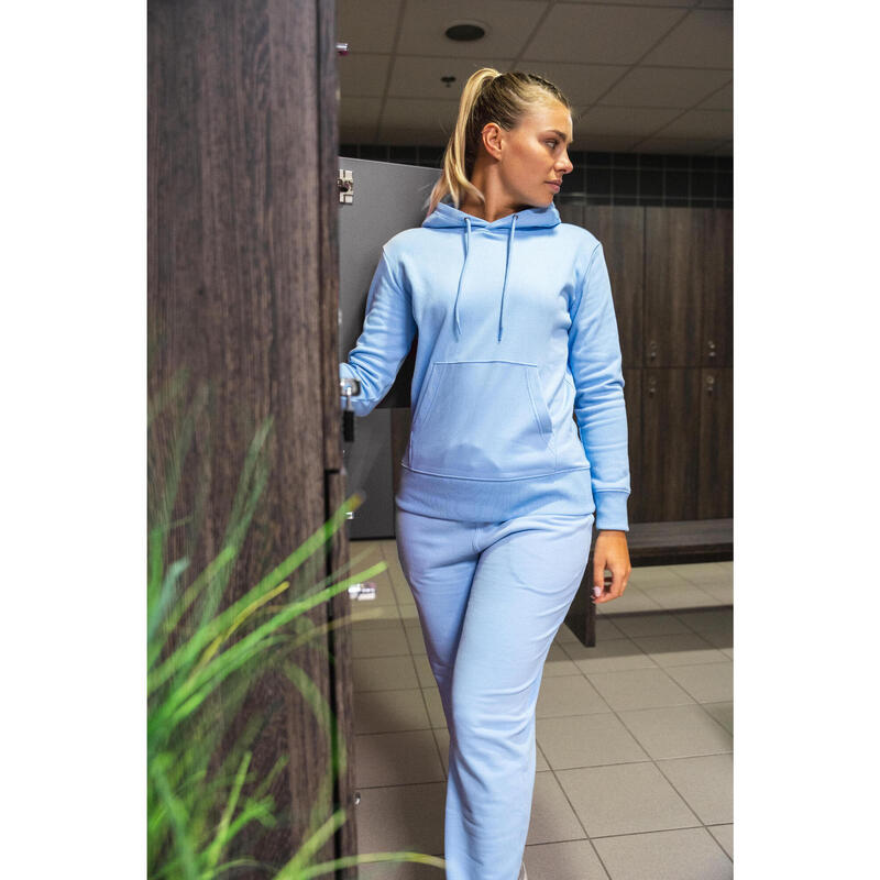 Pamuklu Kapüşonlu Sweatshirt - Açık Mavi