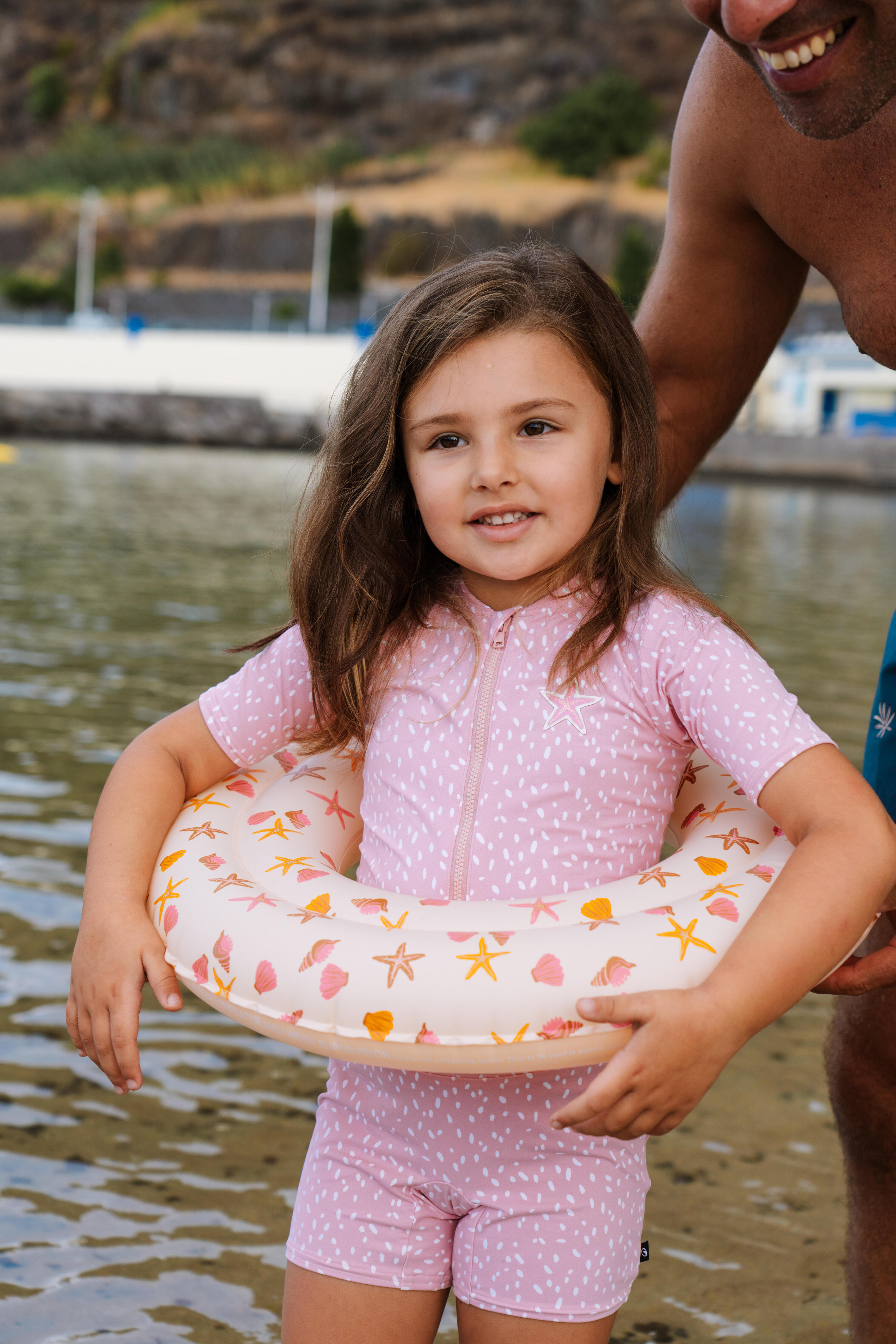 Schwimmanzug Kurzarm Shorty Baby - rosa 5/6