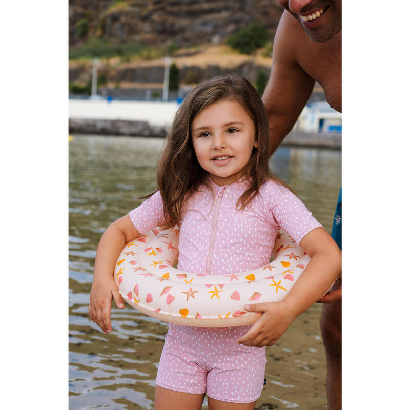 Bebek Kısa Kollu UV Korumalı Şortlu Mayo - Pembe