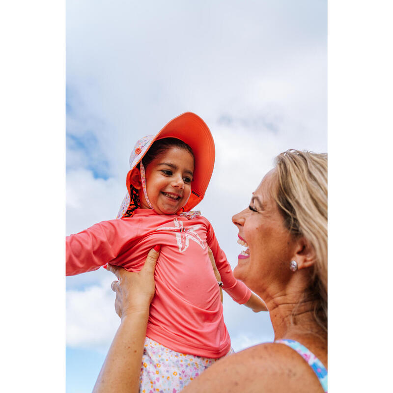 Tee shirt anti Uv manches longues Bébé - Étoiles rose
