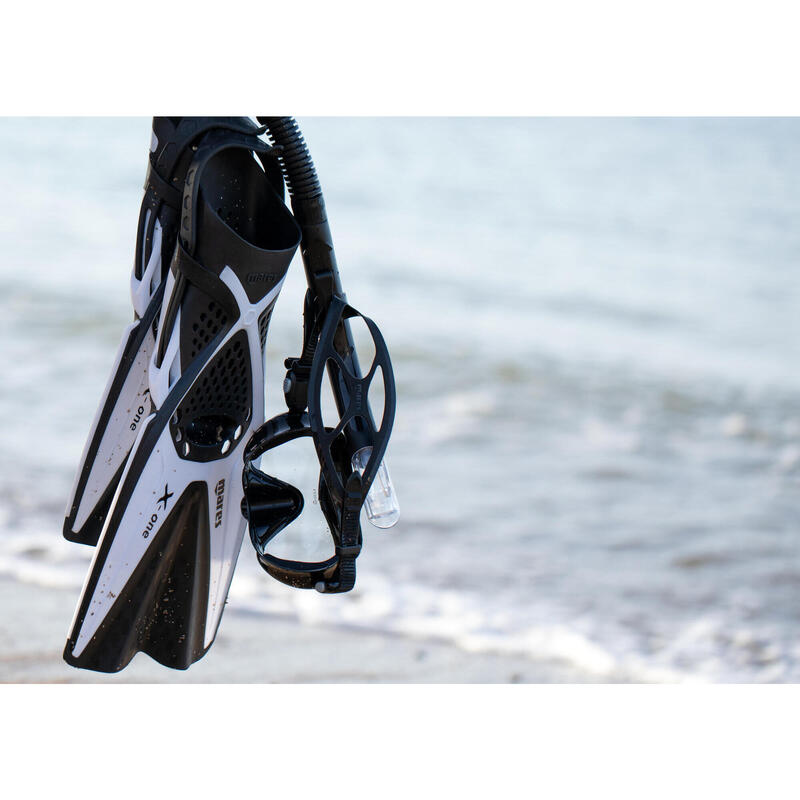 Kit de snorkeling Palmes masque et tuba - Kit tropical noir et blanc