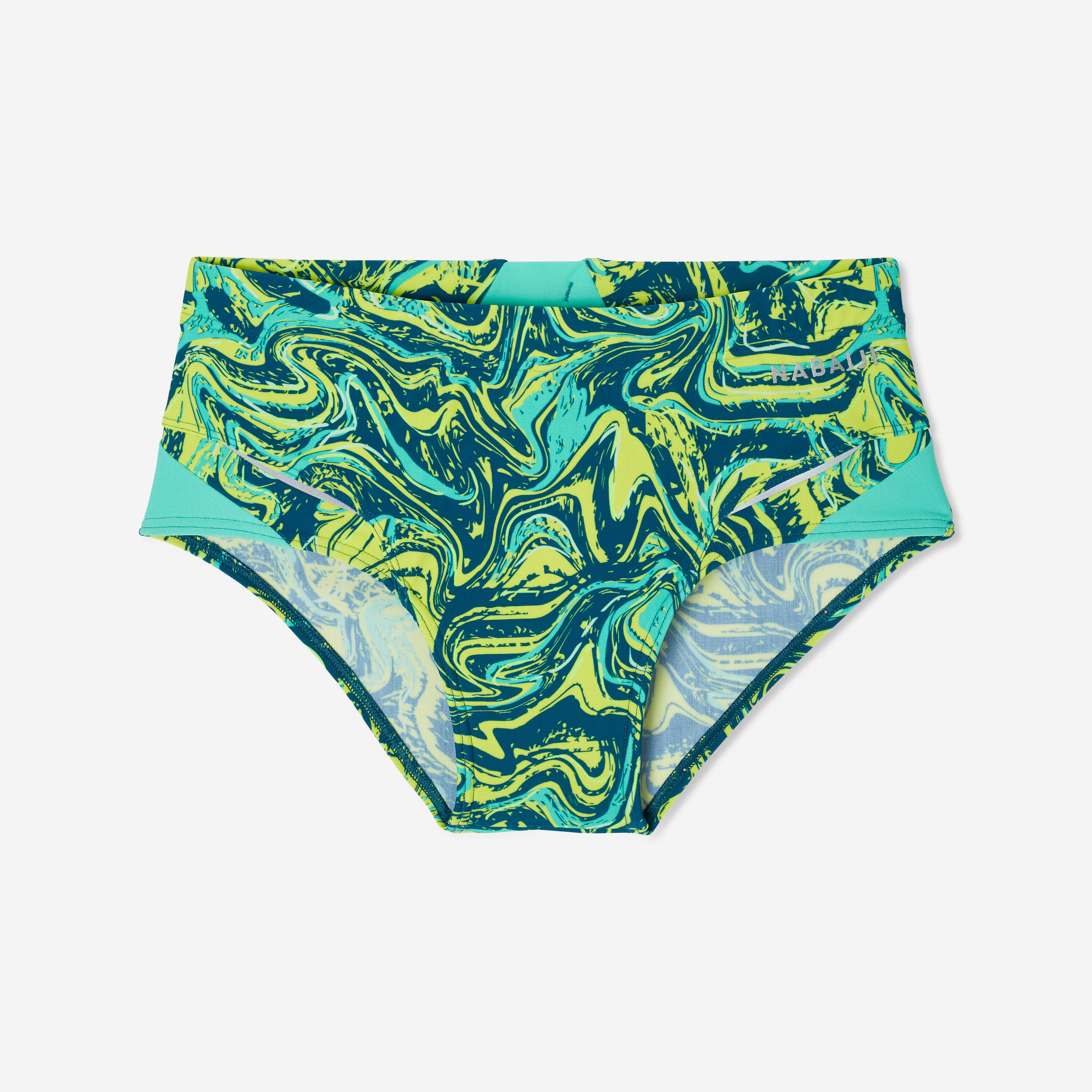 Slip de bain bandeau natation Homme 900 pint jaune vert NABAIJI
