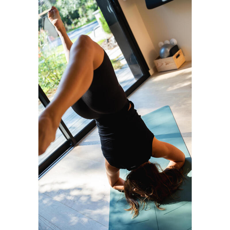 Kadın Grafit Siyah Kolsuz Tişört - Yoga