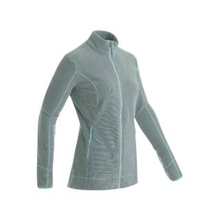 Women Sweater Full-Zip Fleece for Hiking MH100 Pale Mint