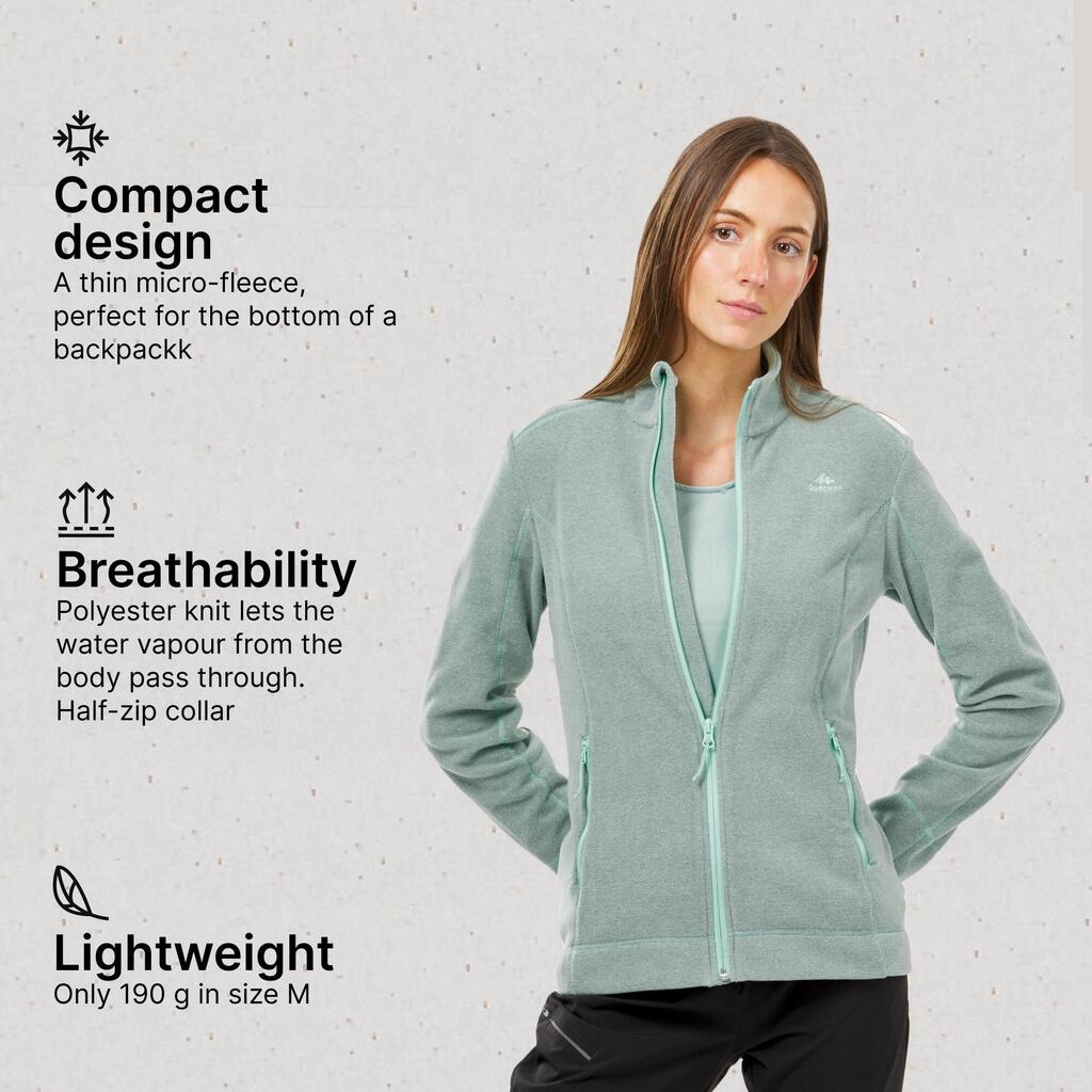 Fleecejacke Damen Bergwandern - MH120 hellgrün