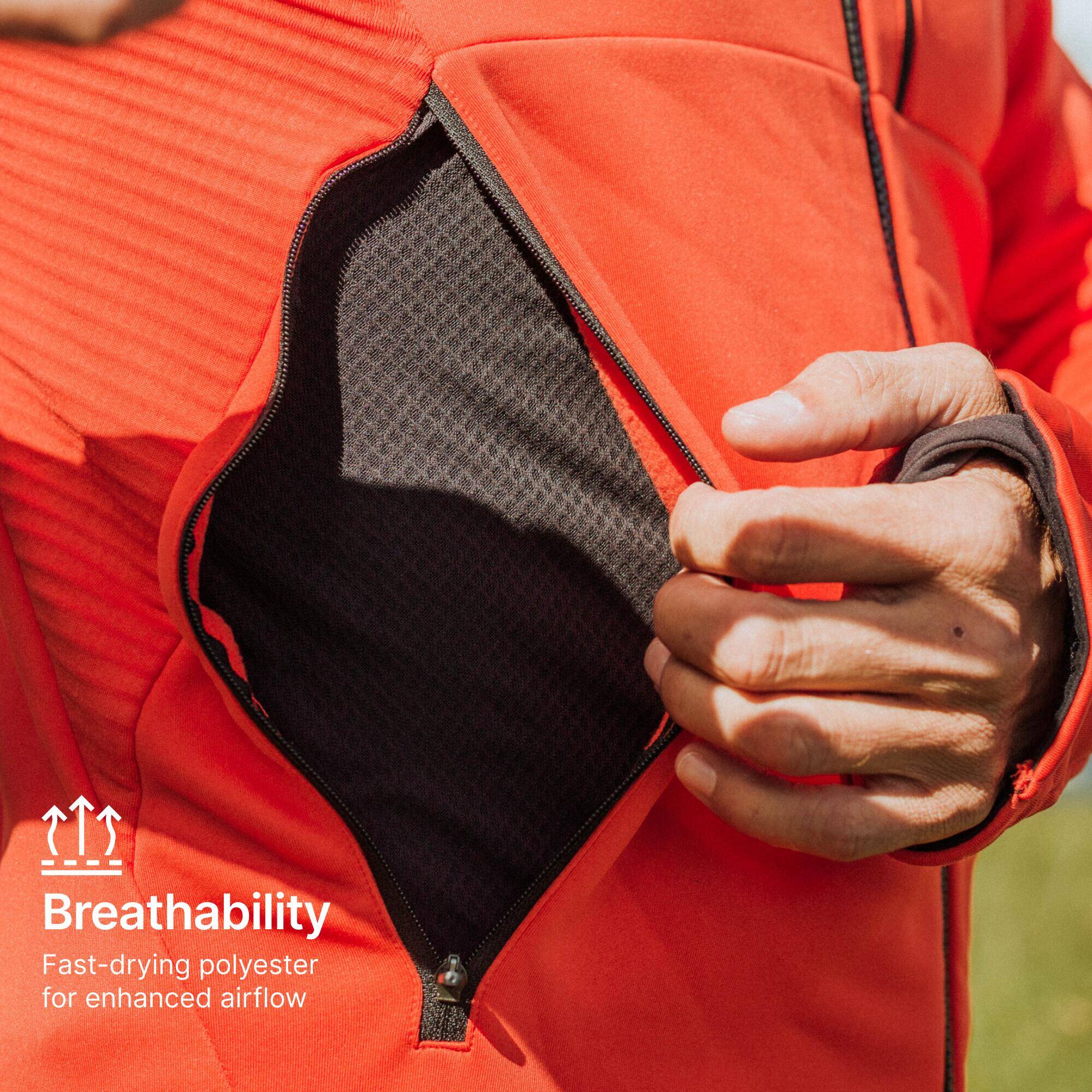 Men's Hiking Fleece Jacket - MH500 Hood -  5