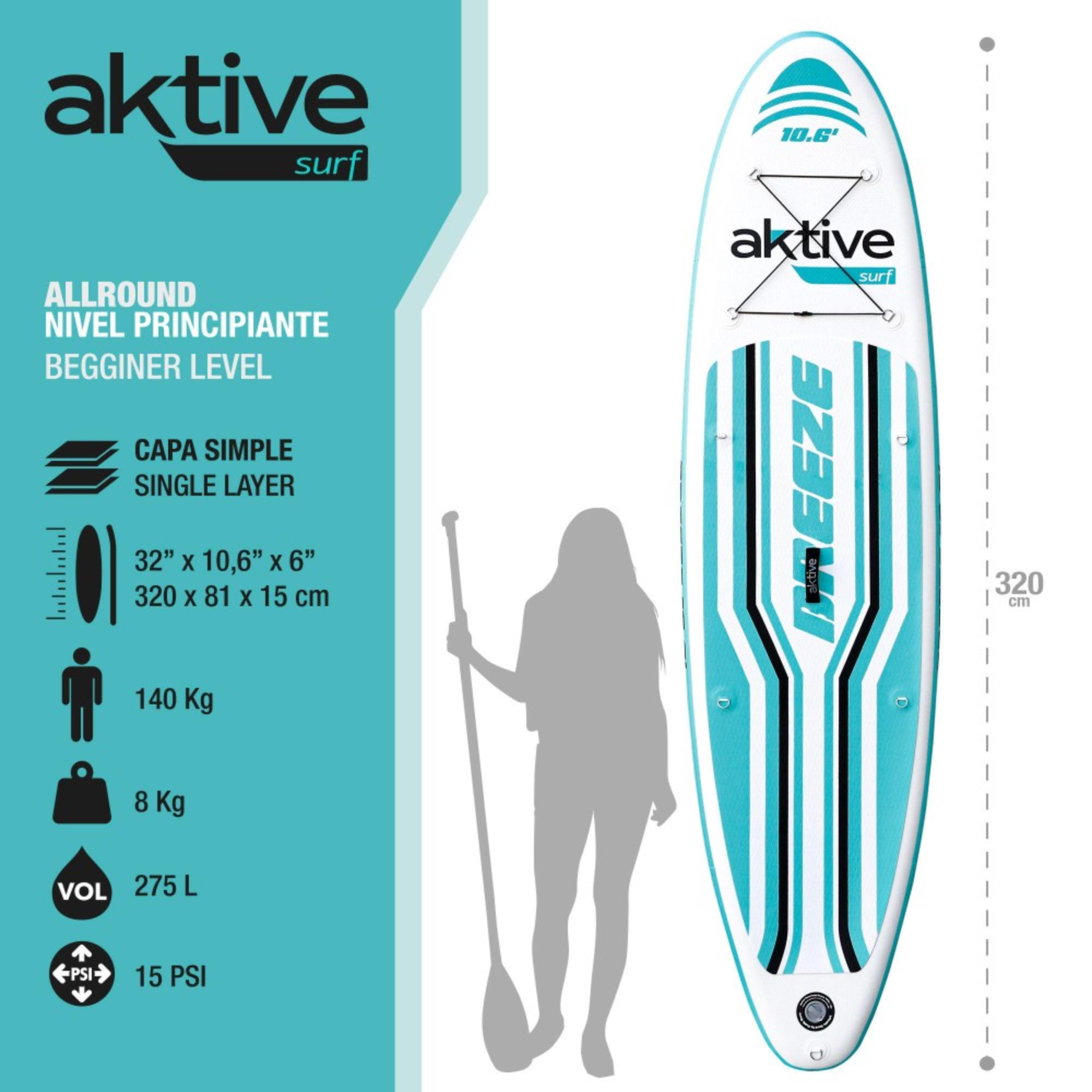 Tabla paddle surf hinchable 10.6'' hasta 140kg - CD 4/8