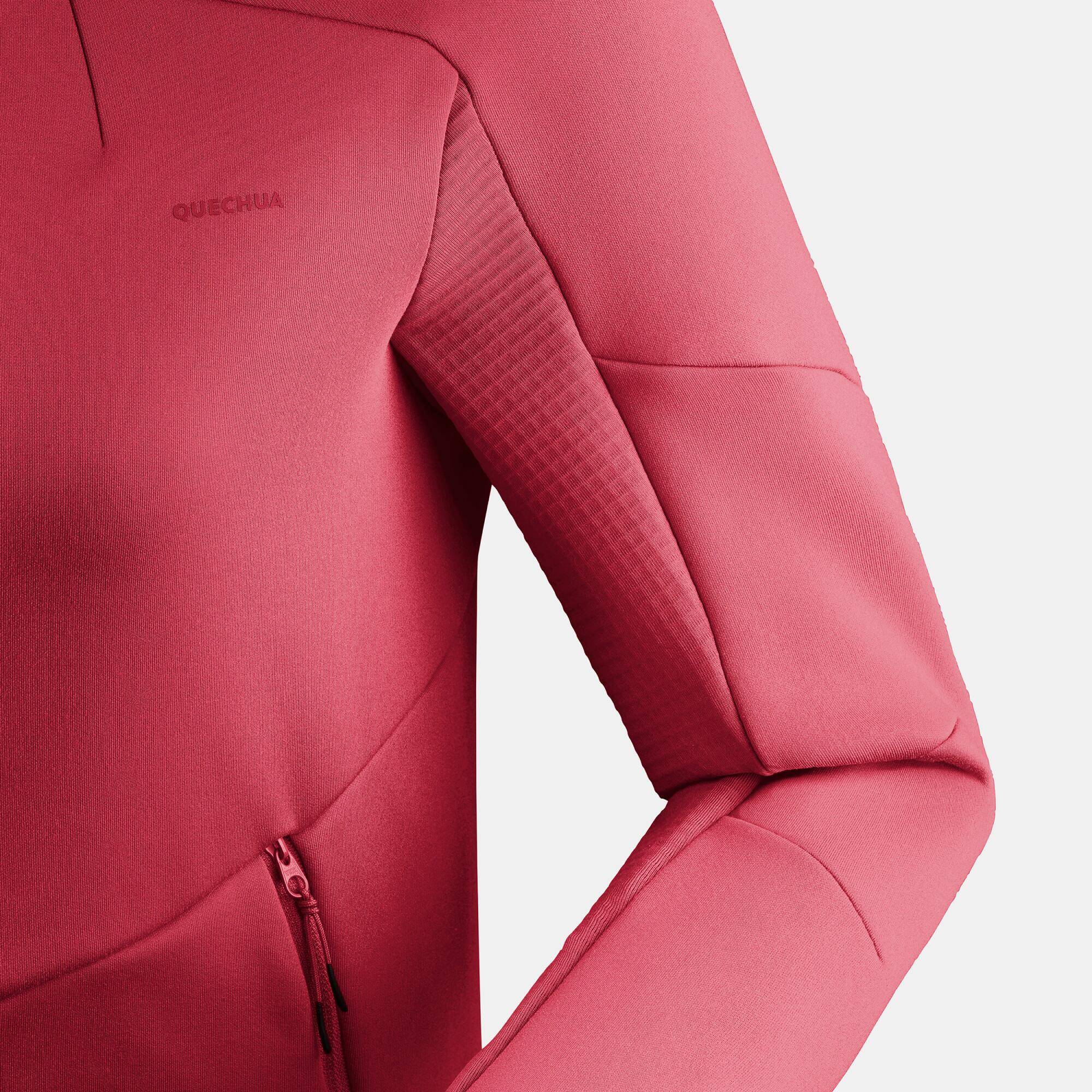 Women’s Hiking Fleece Jacket - MH520 Hood -  5