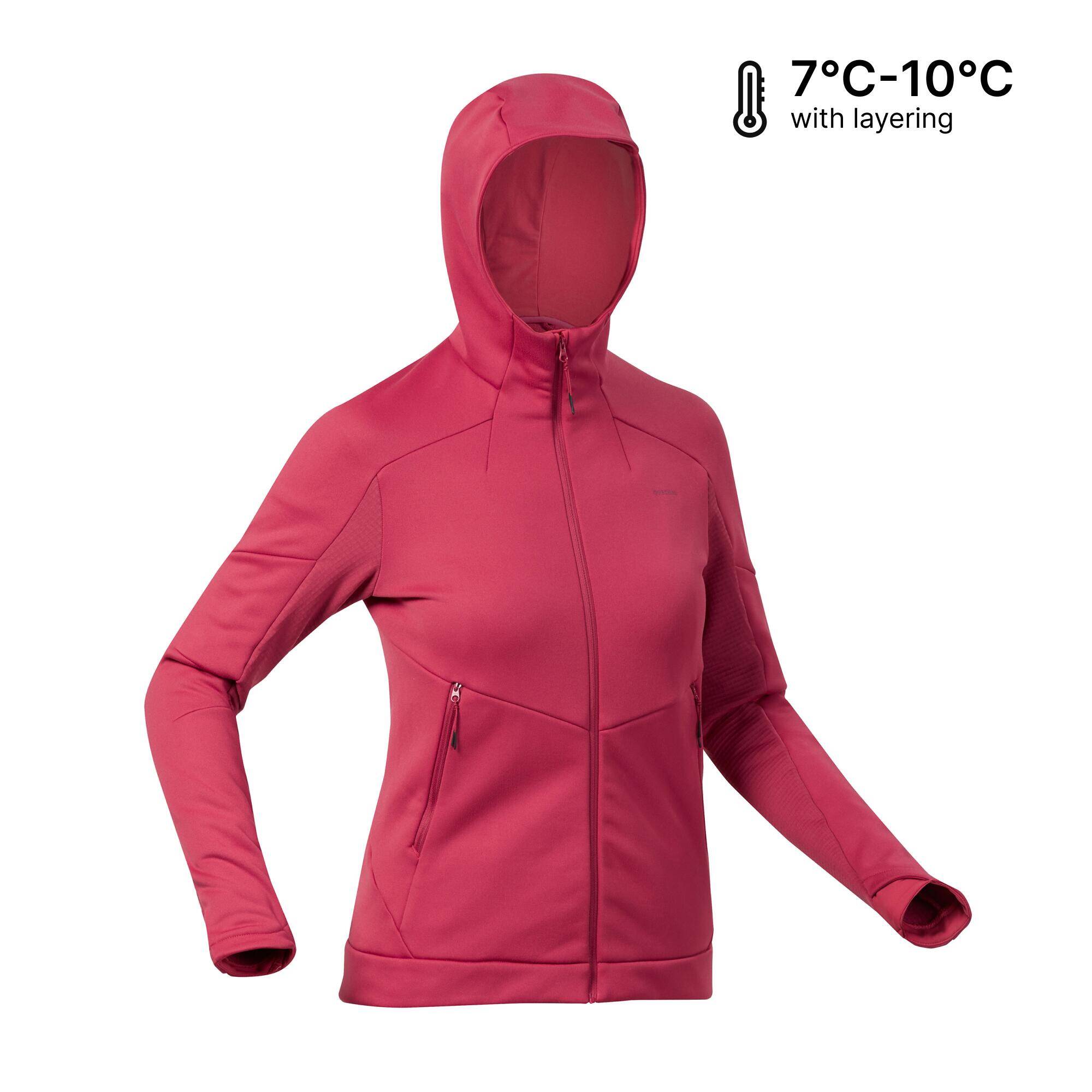 Women’s Hiking Fleece Jacket - MH520 Hood -  2