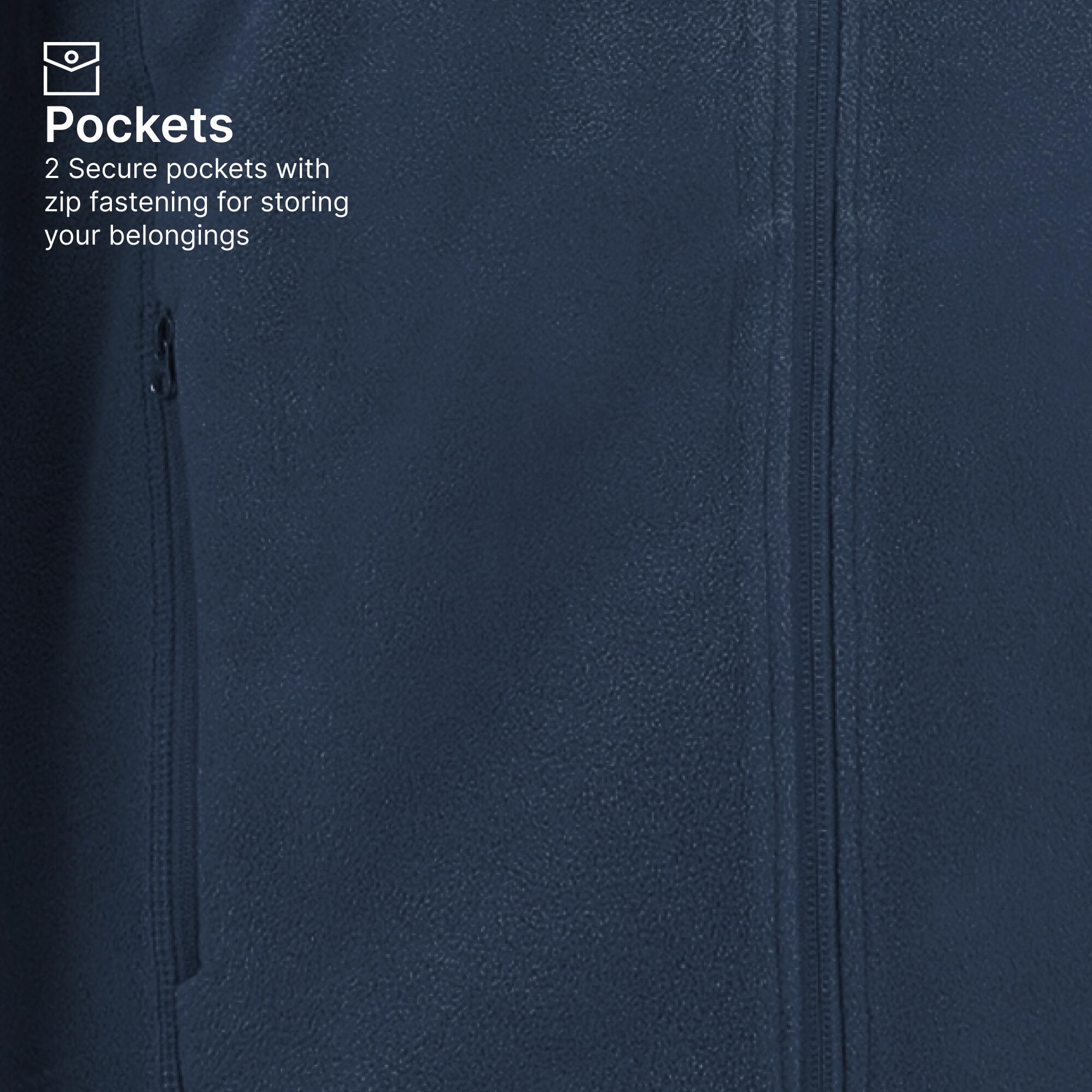 Men’s mountain hiking fleece jacket MH100 Full Zip - Blue