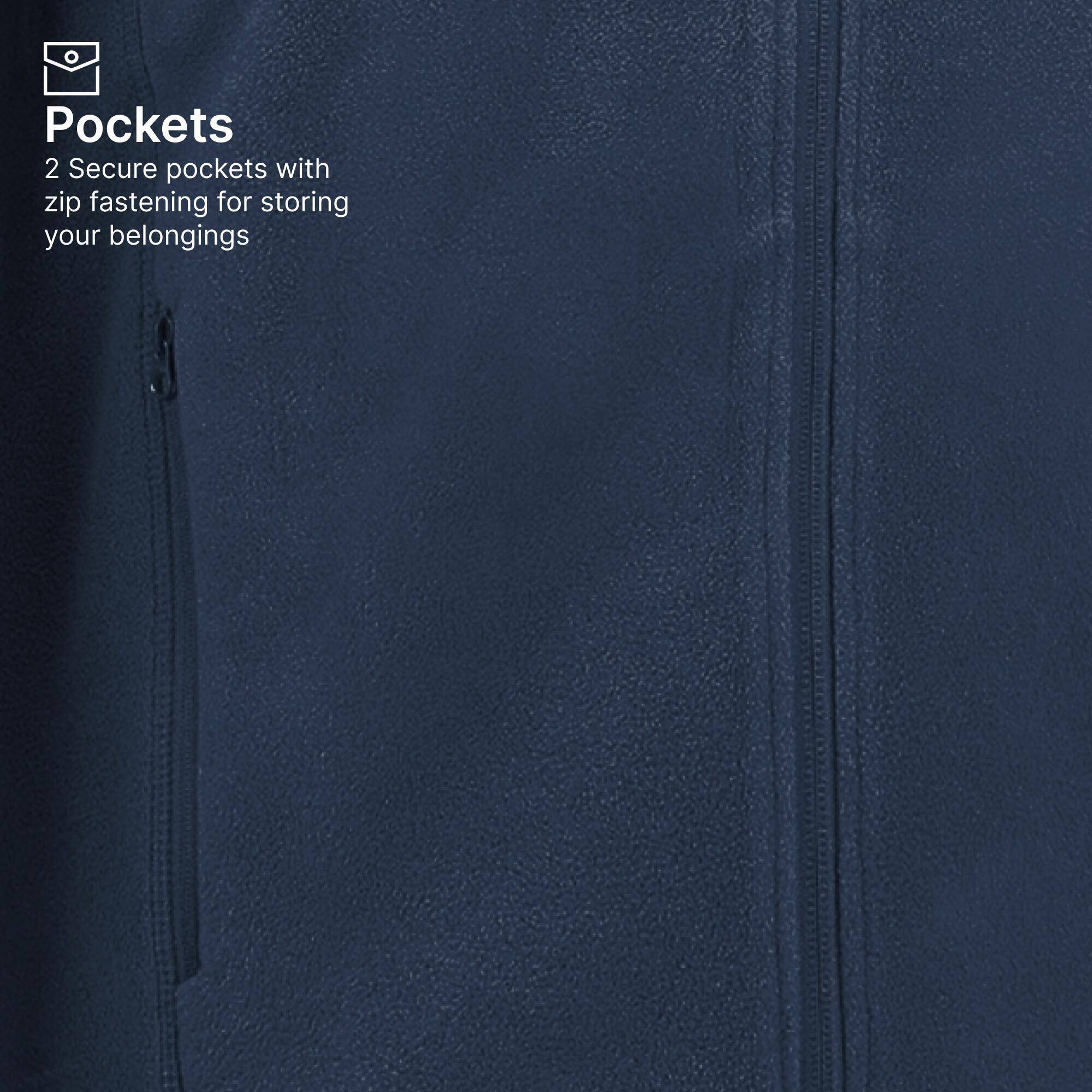 Men’s mountain hiking fleece jacket MH100 Full Zip - Blue -  4