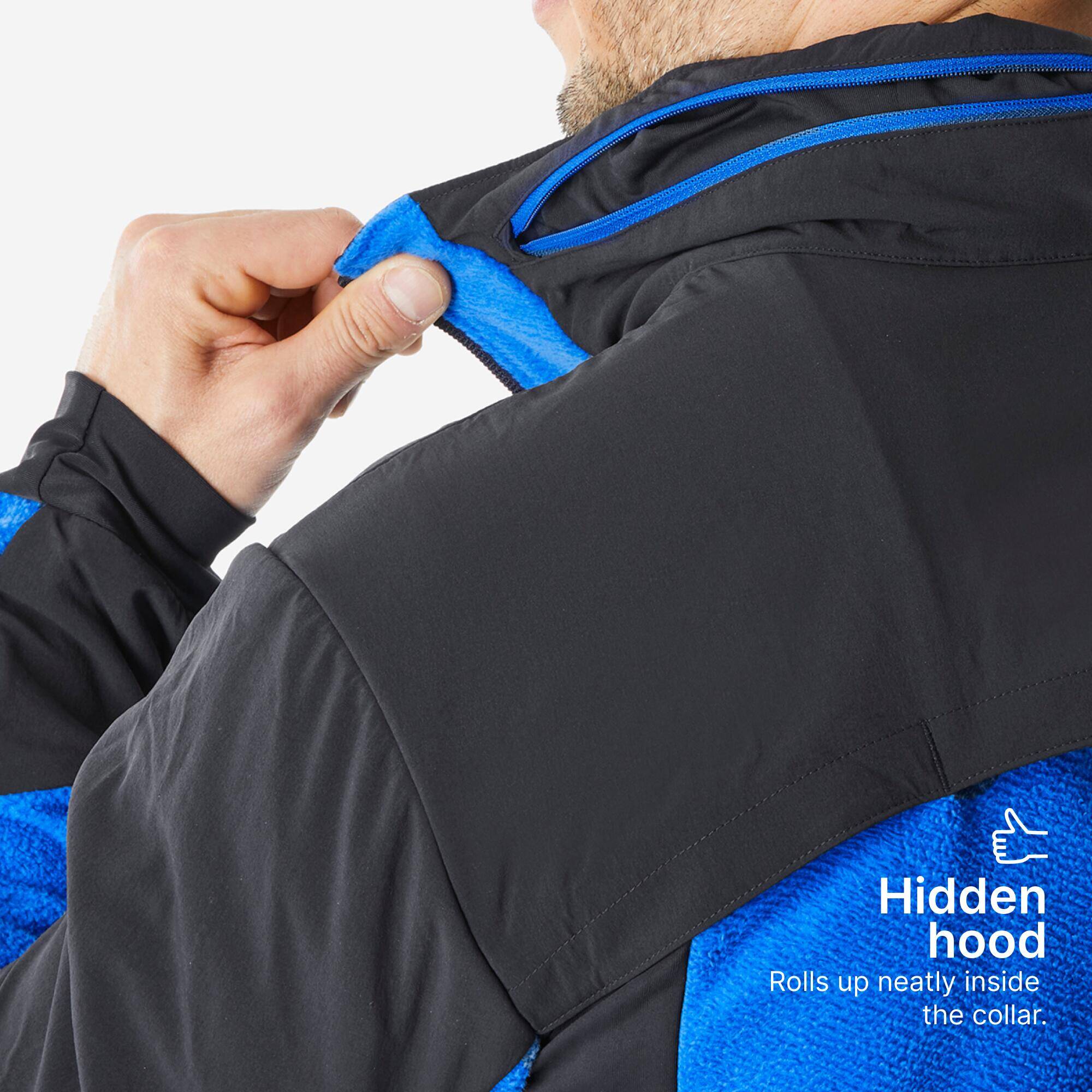 Men’s warm hiking fleece jacket, MH500 Mountain - Blue -  4