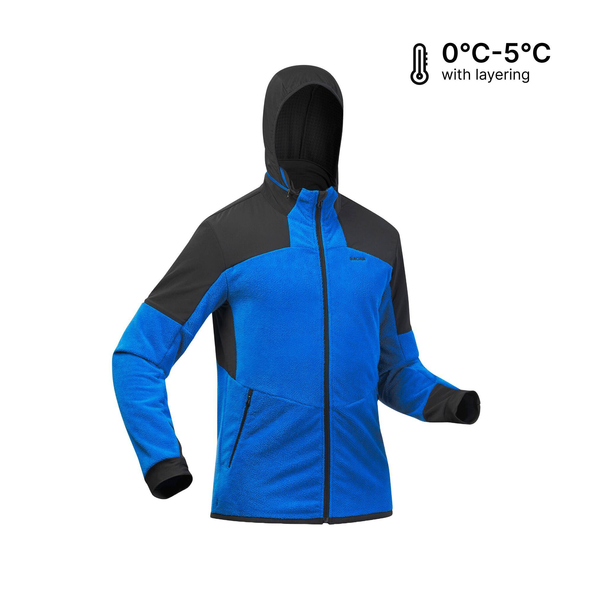 Men’s warm hiking fleece jacket, MH500 Mountain - Blue -  2